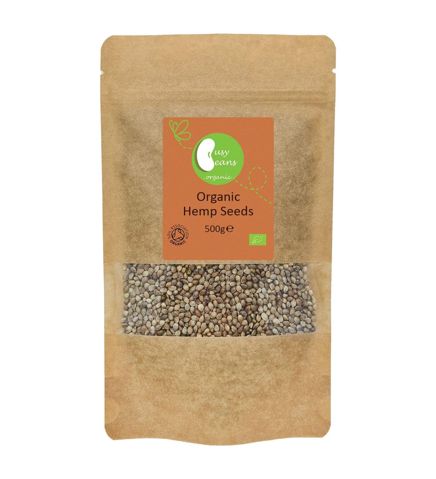 Organic Whole Hemp Seeds -Certified Organic- by Busy Beans Organic (500g) - Buy Online on SooperMarket.com