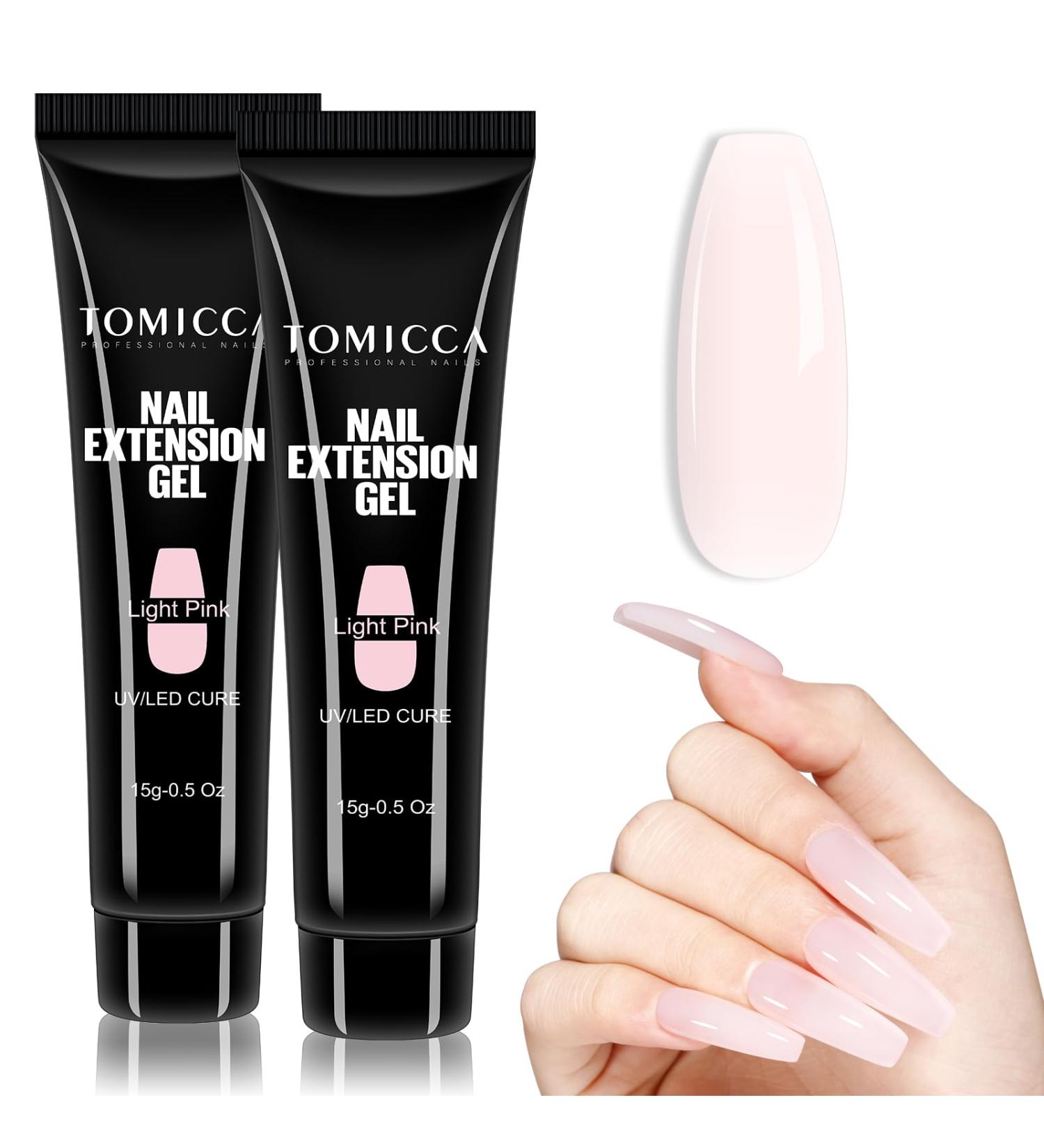 Tomicca Acrylic Gel for Nails - Pale Rosa Set (2x15g) | Quick Extender Polygel for Long-Lasting Nail Extensions | Perfect for Beginners & Salon Professionals - Buy Online on SooperMarket.com