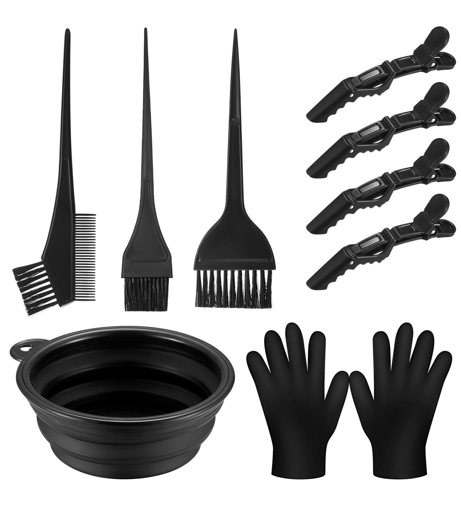Yibaijia 9-Piece Hair Dye Brush Set - Essential Hair Coloring Tools & Accessories for Perfect Hair Color Application - Buy Online on SooperMarket.com