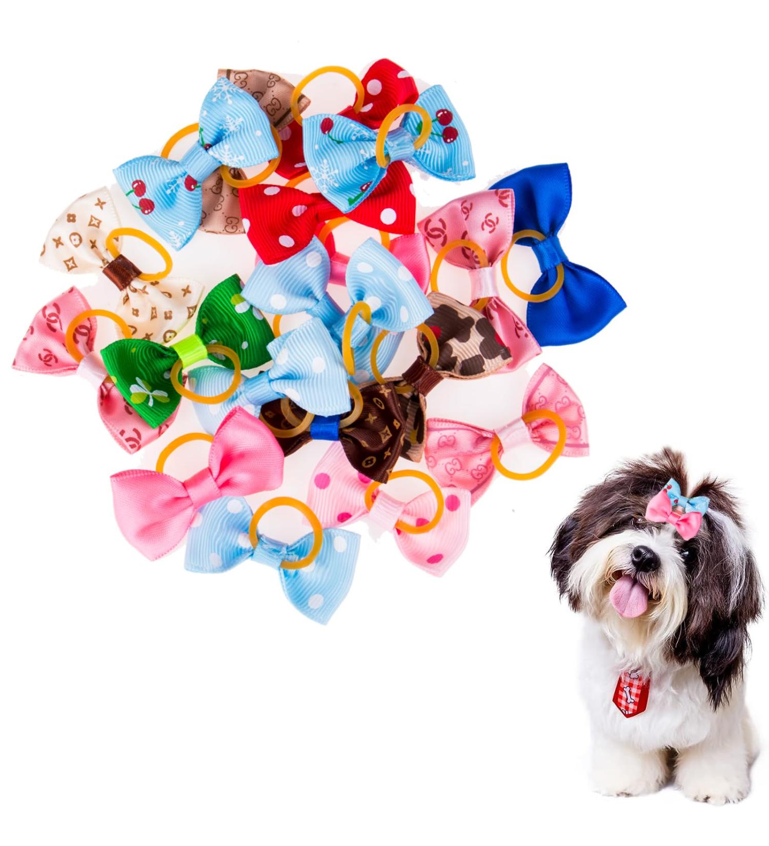 Baosroy Dog Hair Loops - 15PCS Accessories for Small Dogs & Cats | Hair Clips & Headdresses - Buy Online on SooperMarket.com