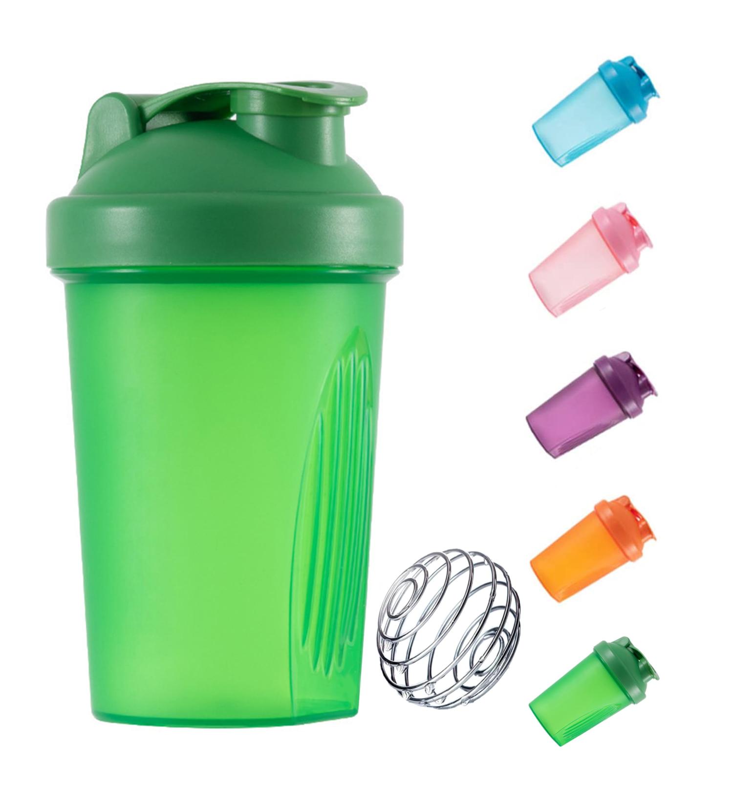 KANGSIT Protein Shaker Bottle with Stainless Steel Mixing Ball BPA- and DEHP-free Leakproof Flip On Lid- Protein & Supplement Shaker Bottle 400ml (Green) - Buy Online on SooperMarket.com