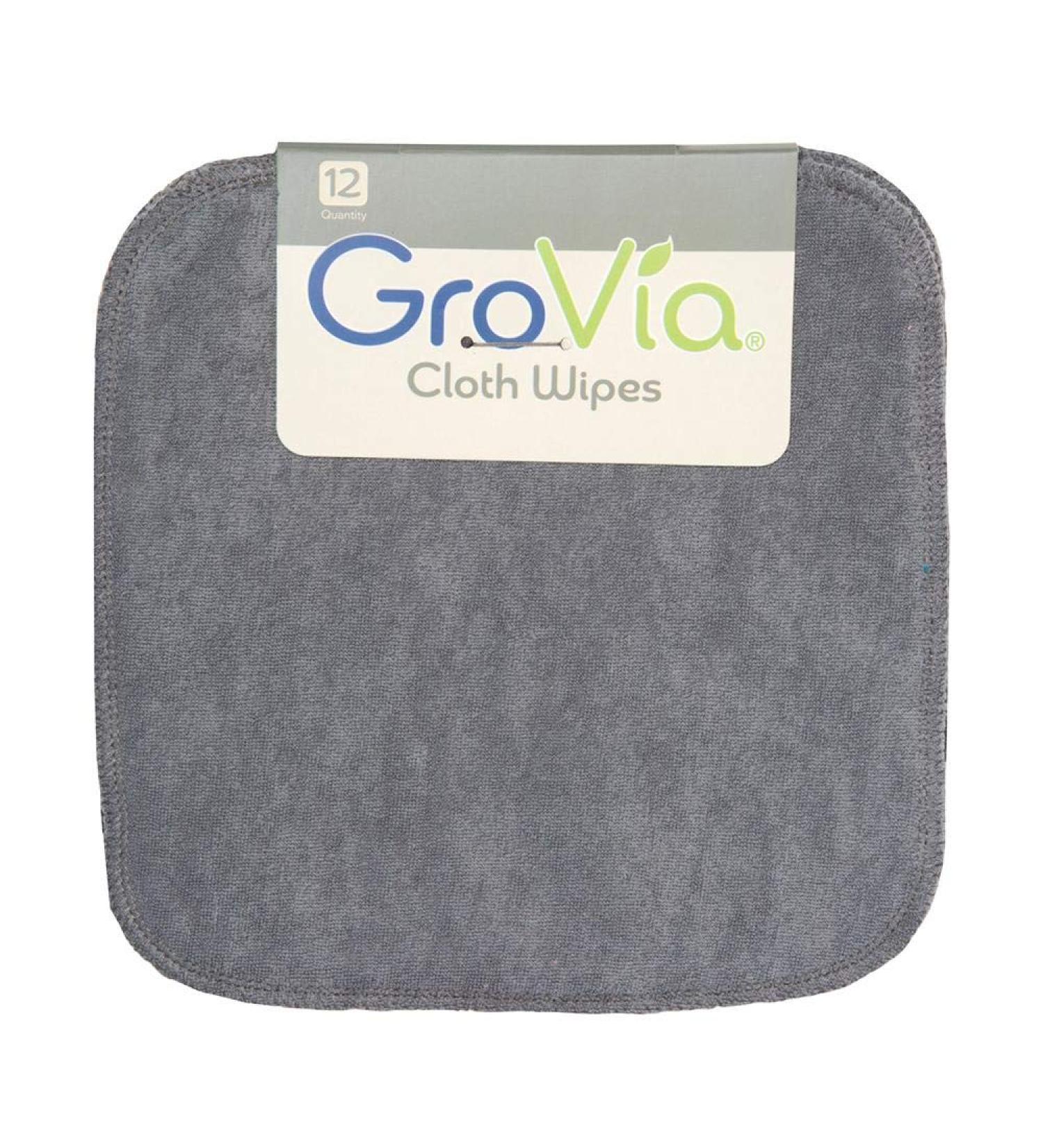 GroVia Reusable Cloth Diapering Wipes, 12 Count, Cloud