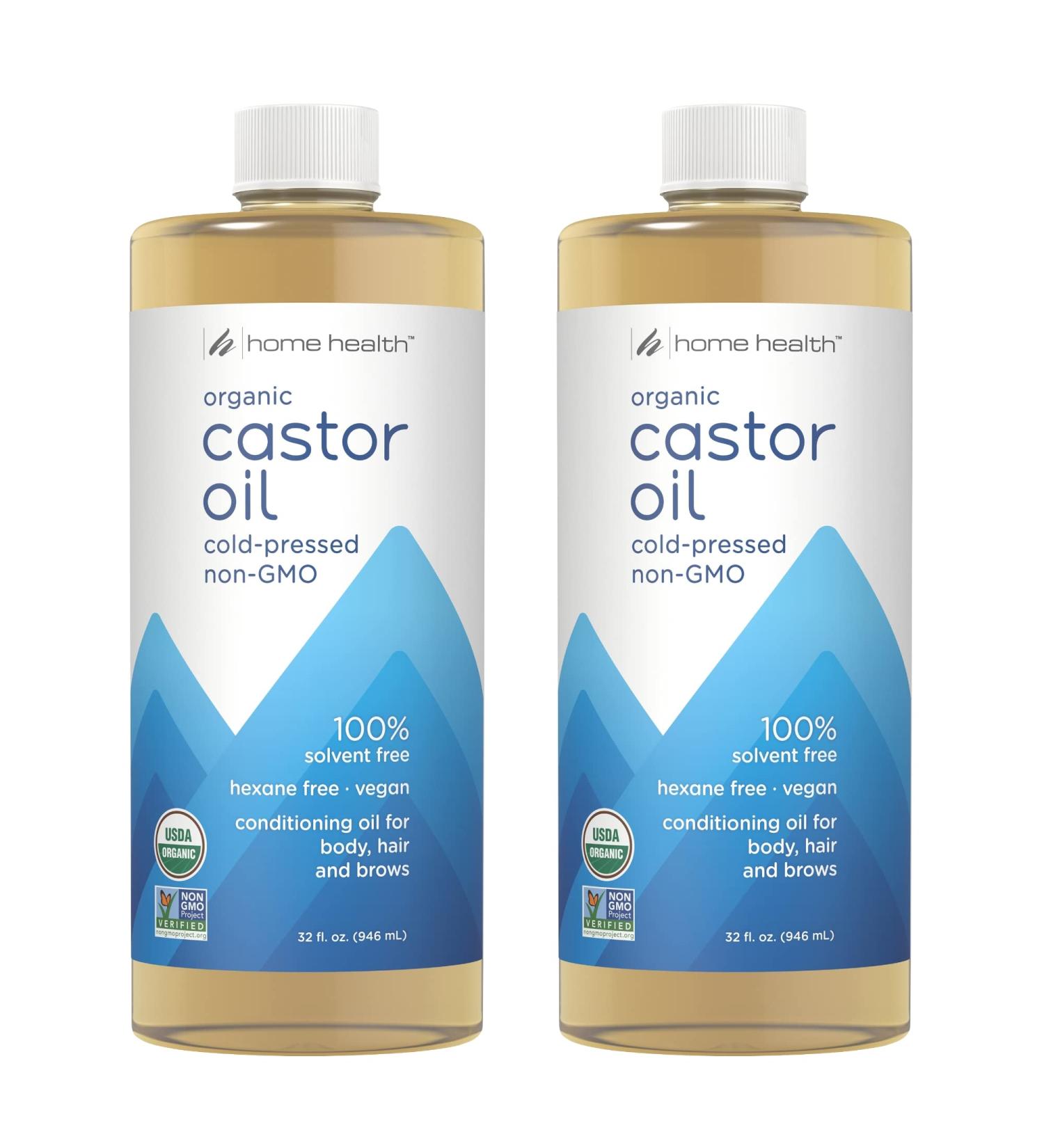 Home Health Original Castor Oil (2 Pack) - 32 Fl Oz - Natural Skin Moisturizer for Healthy Hair & Skin - Cold Pressed, Non-GMO, Hexane-Free - Vegan Formula - Paraben-Free - 2 Pack of 32 Fl Oz - Buy Online on SooperMarket.com