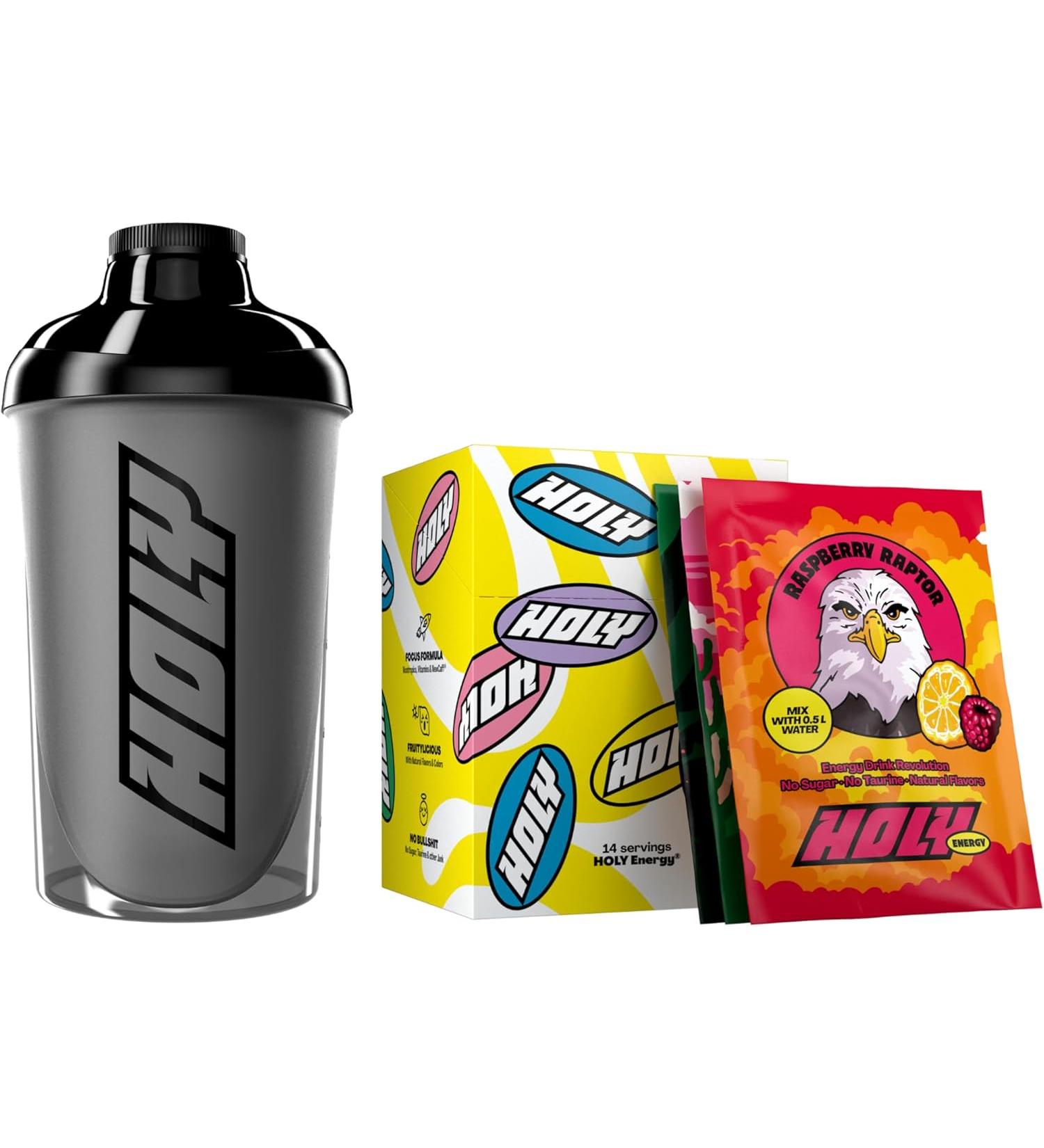 Holy Energy Gaming Booster Starter Set 7 Fruity Varieties Includes Shaker 14 Tasting Box Energy - Buy Online on SooperMarket.com