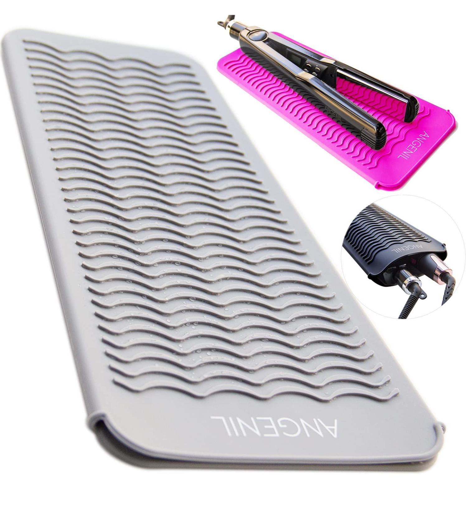 ANGENIL Professional Silicone Heat Resistant Mat Pouch - Portable Travel Mat for Hair Tools - Grey - Buy Online on SooperMarket.com