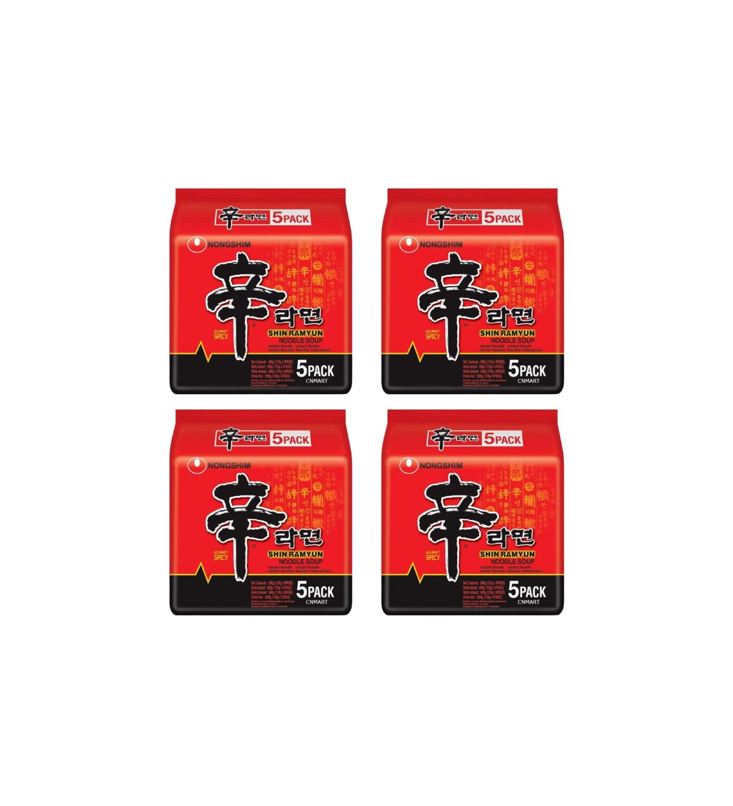 CNMART Nong Shim Shin Ramyun Gourmet Spicy Instant Noodle 120 g Halal (Pack of 20) - Buy Online on SooperMarket.com
