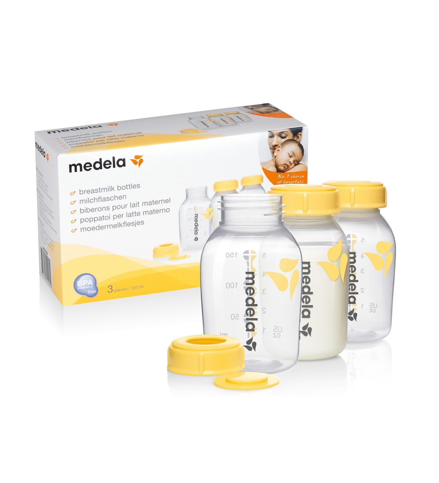 Medela 150ml BPA-Free Bottle Set - Pack of 3 for Expressing, Storing & Feeding Breast Milk | Durable & Fridge Safe Design - Buy Online on SooperMarket.com