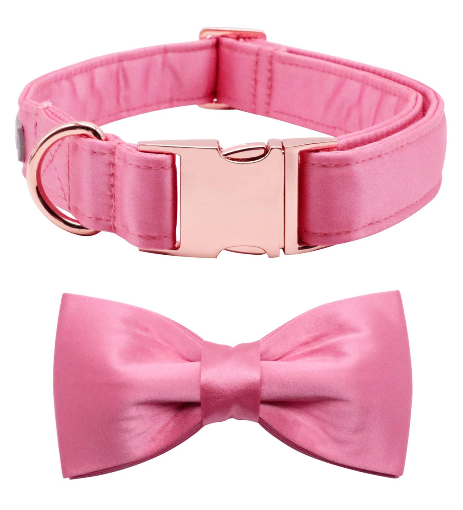 Lionet Paw's Comfortable Silk Pink Dog Collar with Removable Fly - Large Dogs (Neck 40-60cm) - 1 Pack - Buy Online on SooperMarket.com
