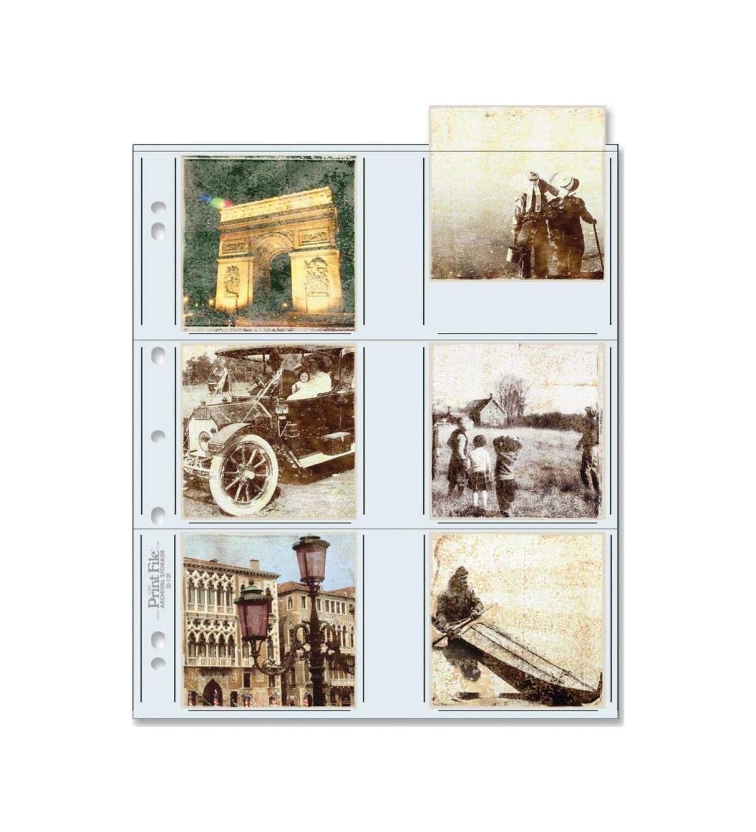 Print File 33-12P Archival Storage Page for 12 3.5" x 3.5" Prints 100-Pack