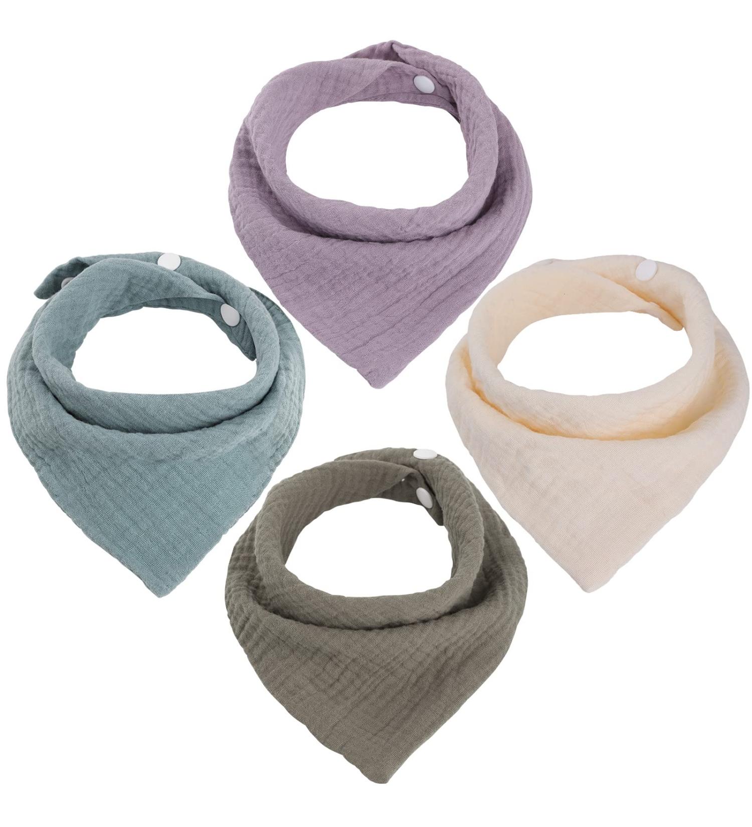 WD&CD 4-Piece Triangle Baby Dribble Bibs | Adjustable & Absorbent for Boys and Girls - Buy Online on SooperMarket.com