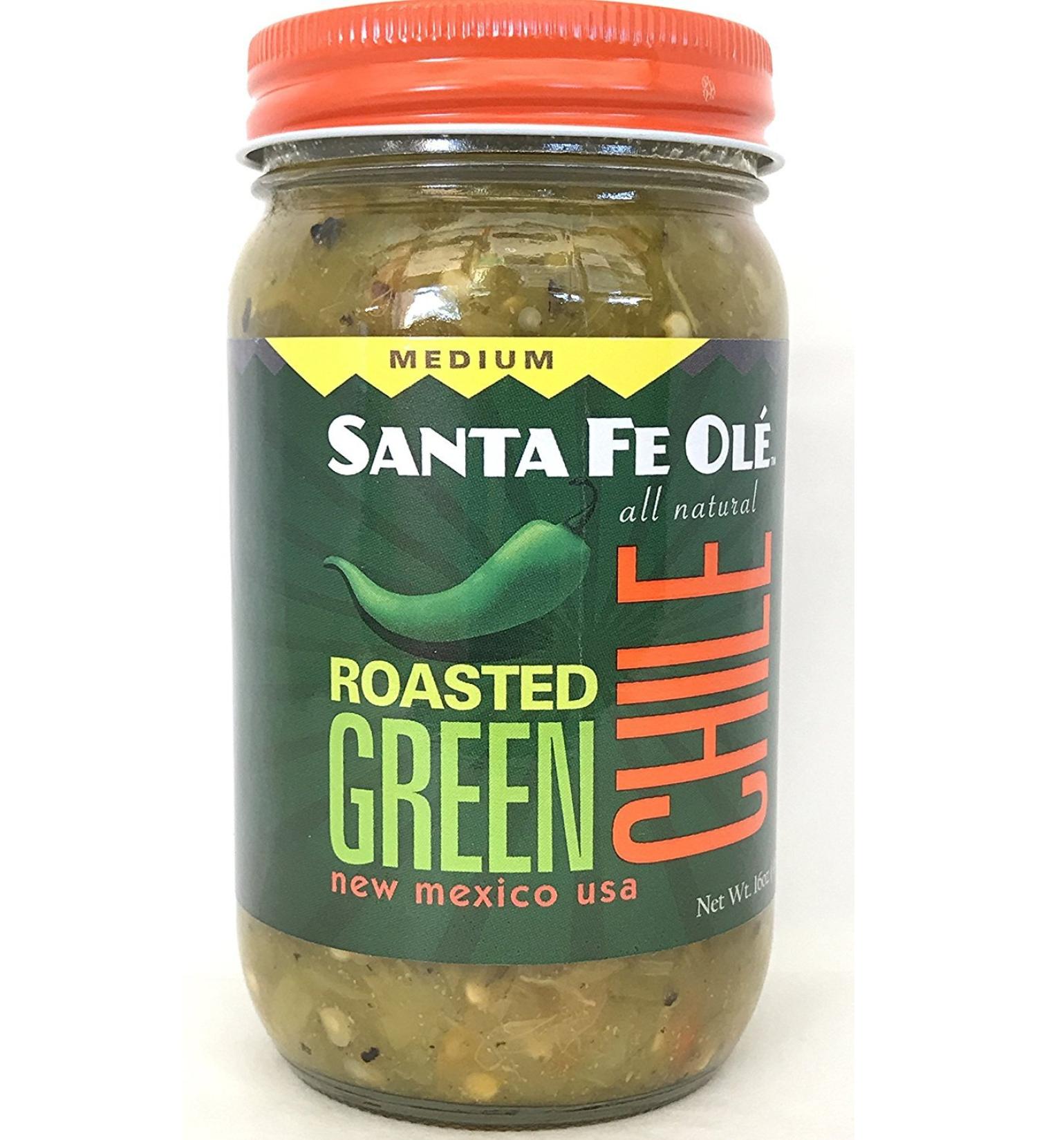 Santa Fe Ole Roasted New Mexico Green Chile Medium - 16oz (6 Pack) | Authentic Flavor - Buy Online on SooperMarket.com