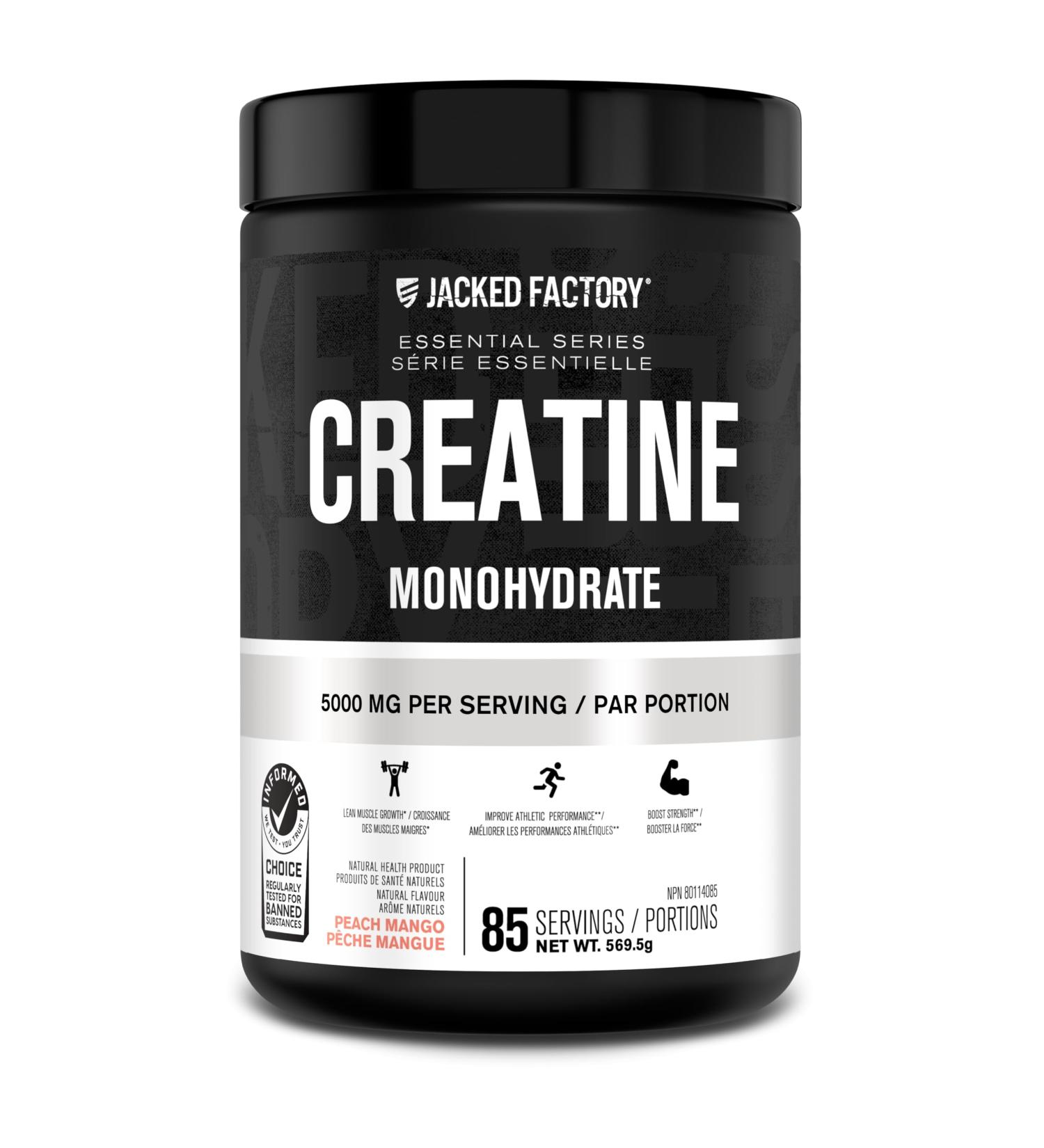 Creatine Monohydrate Powder - Creatine Supplement for Muscle Growth Increased Strength Enhanced Energy Output and Improved Athletic Performance by Jacked Factory - 85 Servings Peach Mango Peach Mango 85 Servings (Pack of 1) - Buy Online on SooperMarket.com