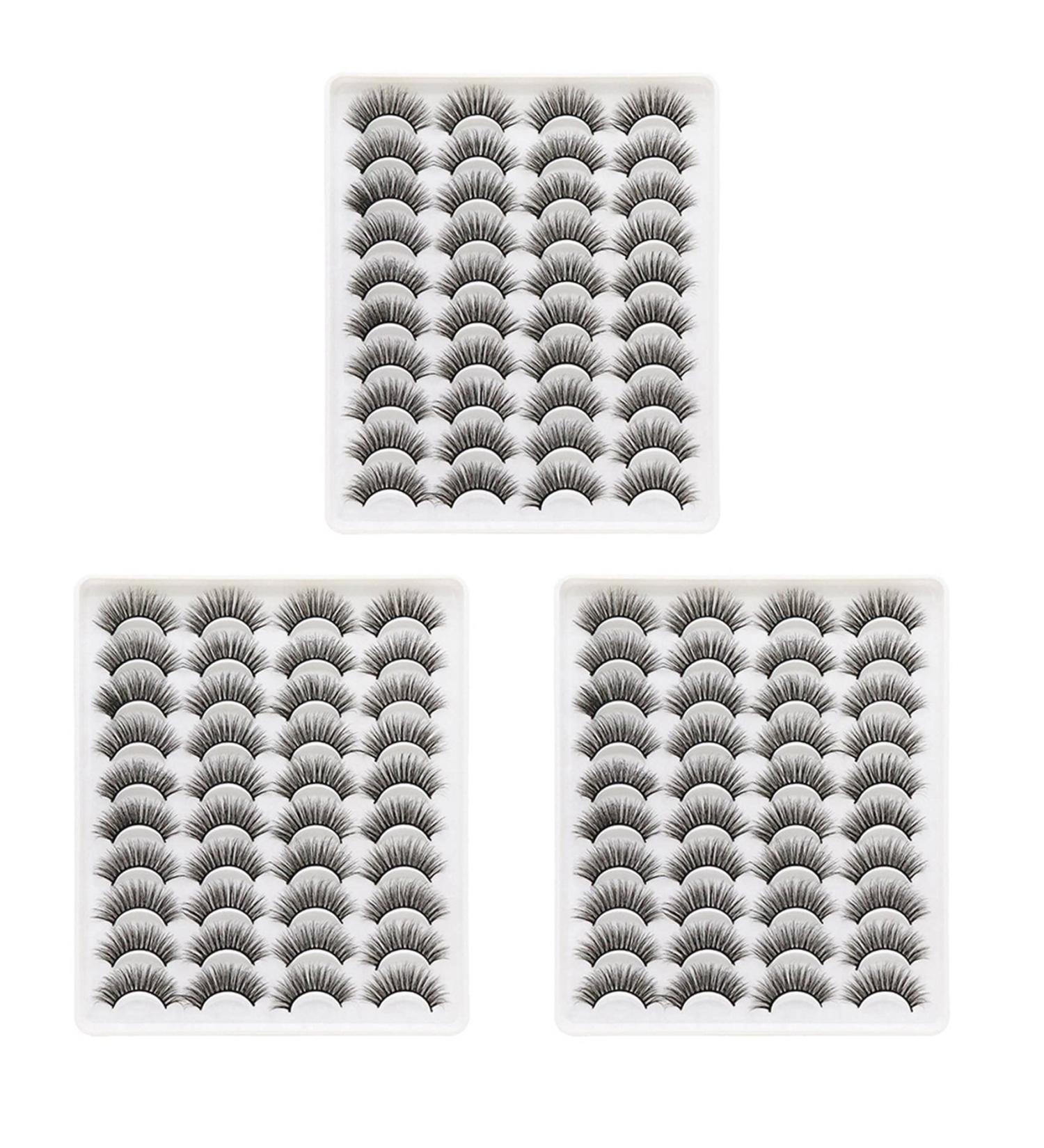 jklashfi 60 Pairs 3D Chemical Fiber Lashes Natural False Eyelashes Dramatic Volume Lashes Makeup Extension Eyelashes - Buy Online on SooperMarket.com