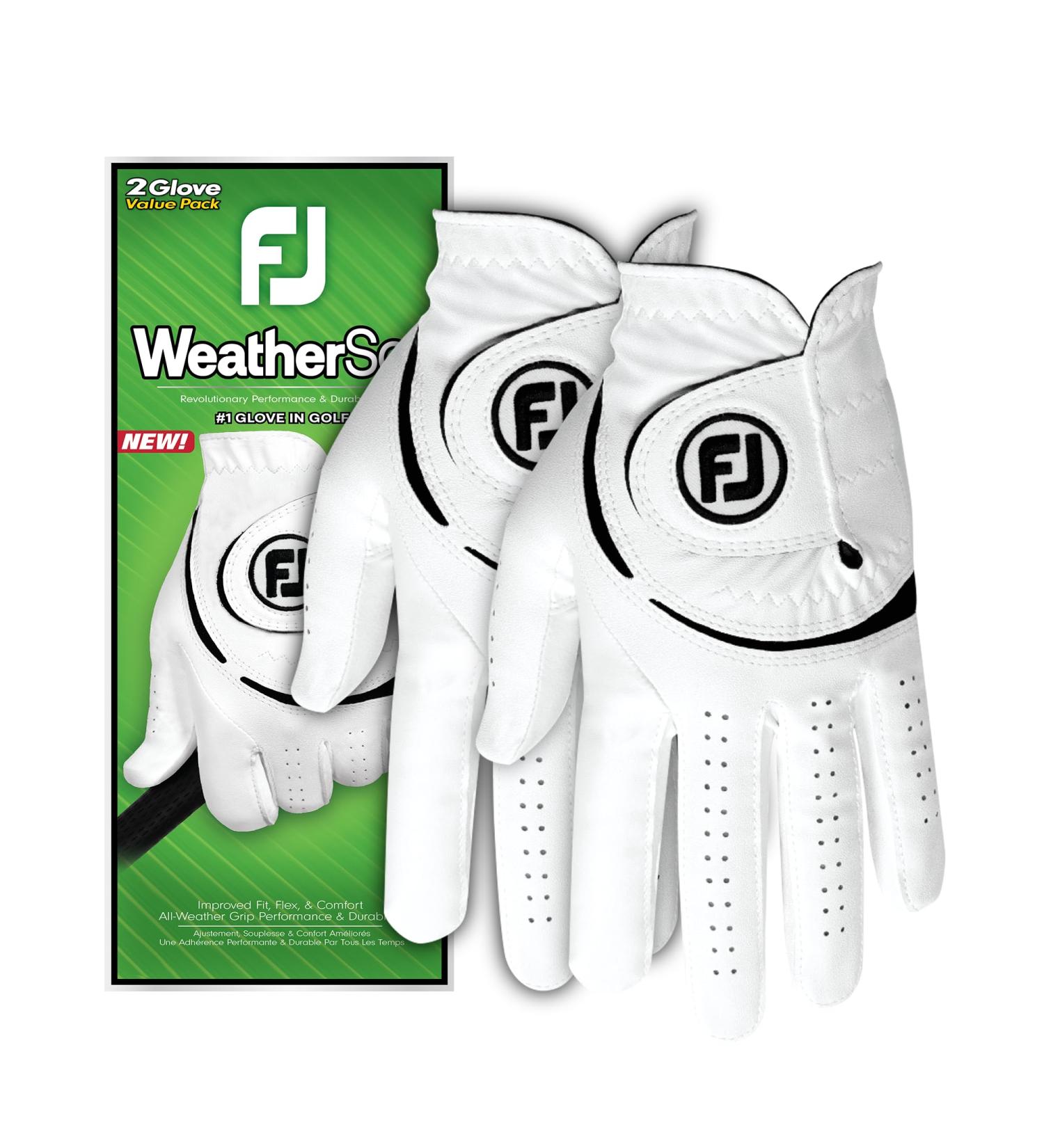 FootJoy Men's Weathersof Golf Gloves 2-Pack - Medium/Large White | Best International Shipping - Buy Online on SooperMarket.com