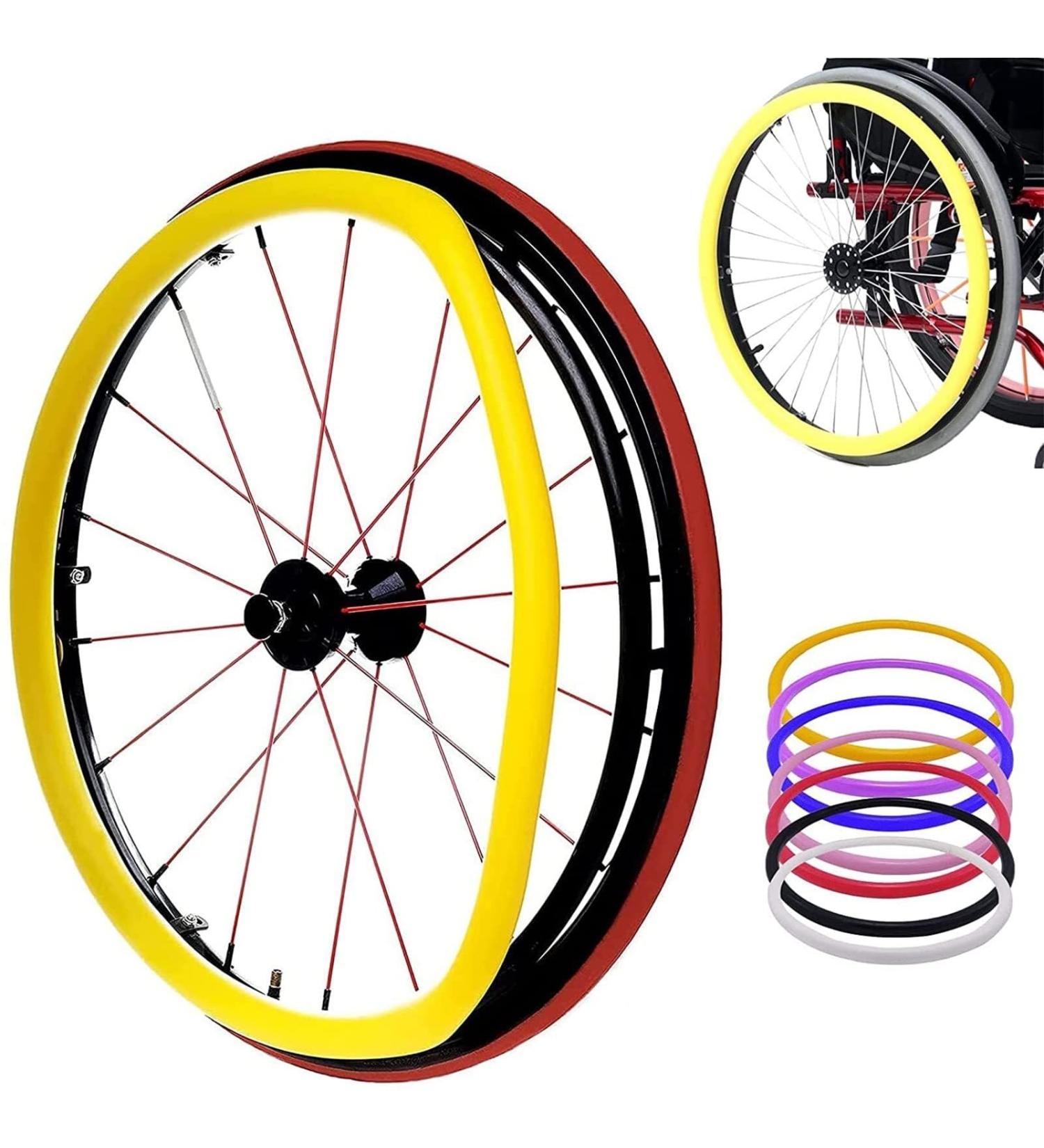 Wheelchair Push Rim Covers 24-Inch Silicone Hand Push for Sports Wheelchairs Wear-Resistant Grip Enhancer Easy to Clean Non-Slip.(Yellow) - Buy Online on SooperMarket.com