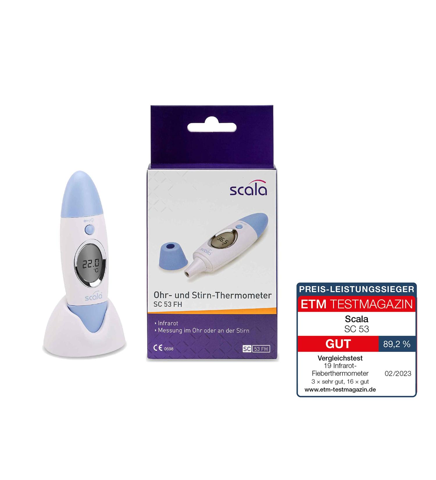Scala SC 53 Infrared Ear and Forehead Thermometer - 3 in 1 | Fast & Accurate Temperature Reading - Buy Online on SooperMarket.com