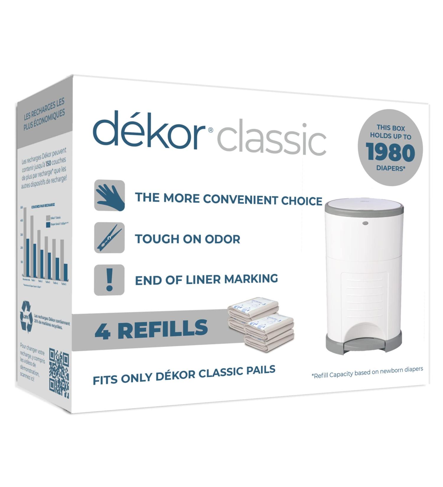 Diaper Dekor Classic Diaper Pail Liner Refills - 4 Pack, 4 Count - Buy Online on SooperMarket.com
