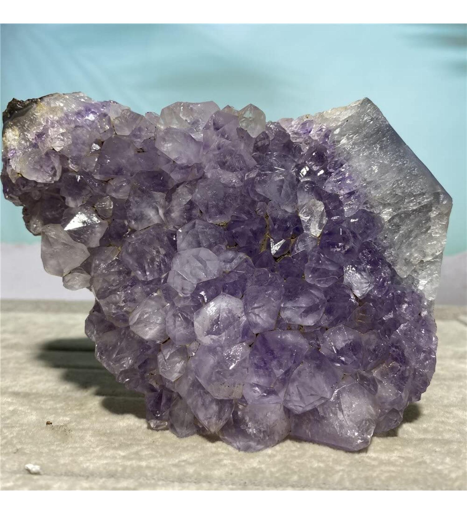 Natural Crystal Rough Amethyst Stone Natural Crystal Geode Specimen Rew Reiki Feng Shui Wicca Living Home Decorative Room - Buy Online on SooperMarket.com