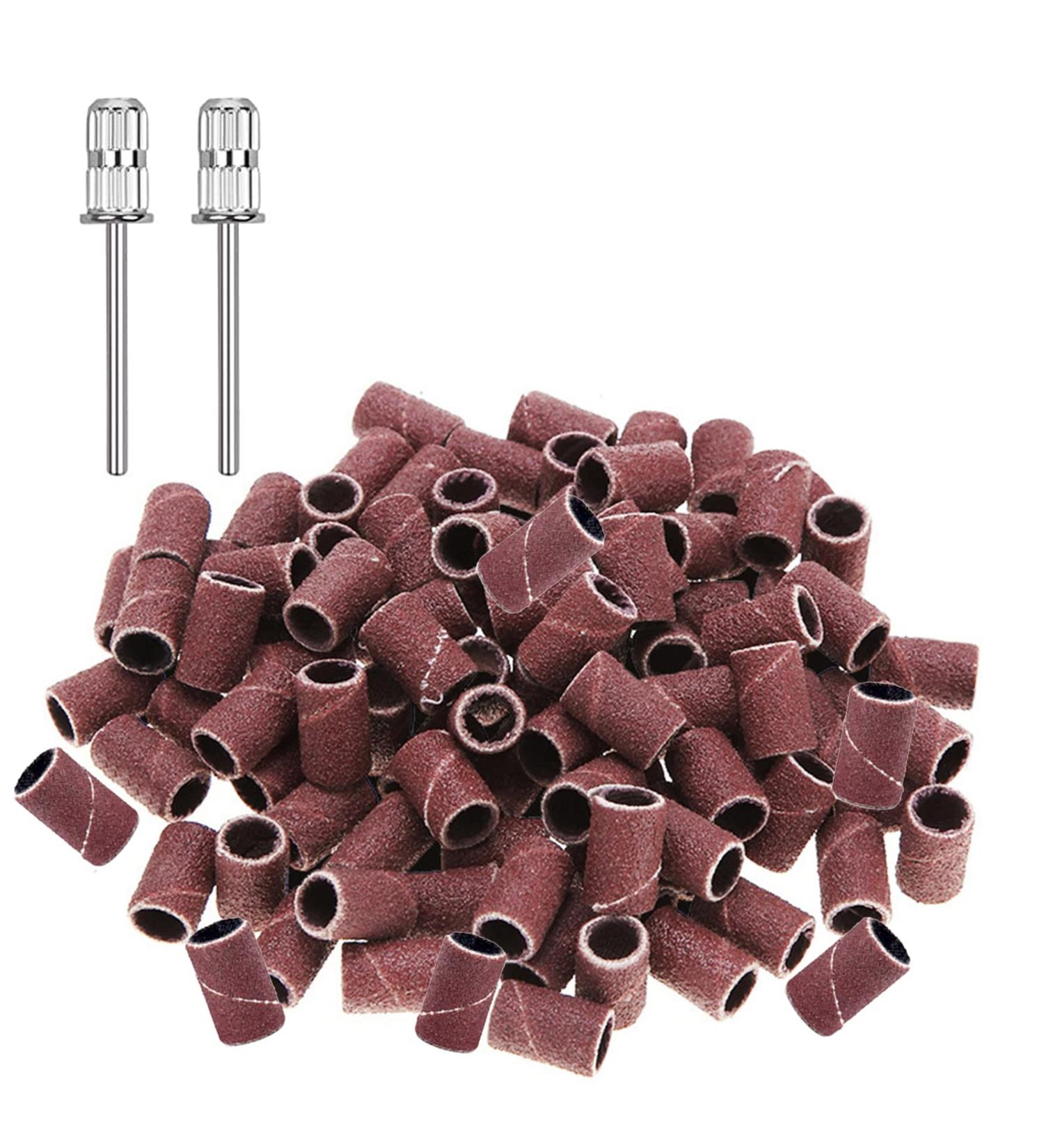 100-Piece Nail Sanding Bands & 2-Pack 180 Grit Nail Drill Bits Set Electric Nail Drill Accessories for Manicure & Pedicure - Buy Online on SooperMarket.com