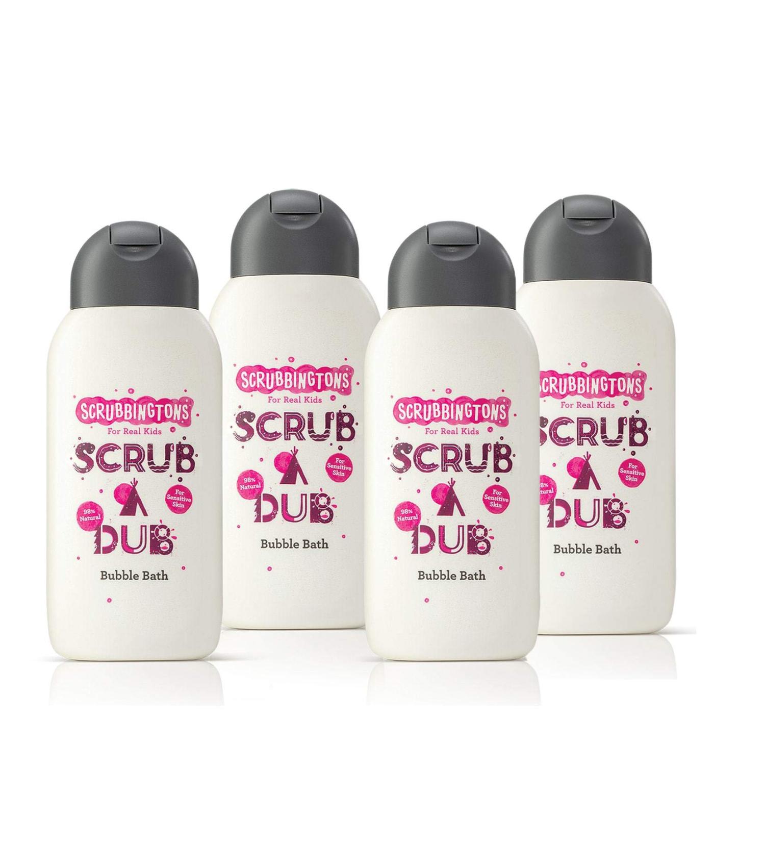 Scrubbington Scrub A Dub Cotton Soft Bubble Bath for Kids - Aloe Vera & Cotton Extract | 4 x 250ml - Perfect for Sensitive Skin | International Shipping - Buy Online on SooperMarket.com