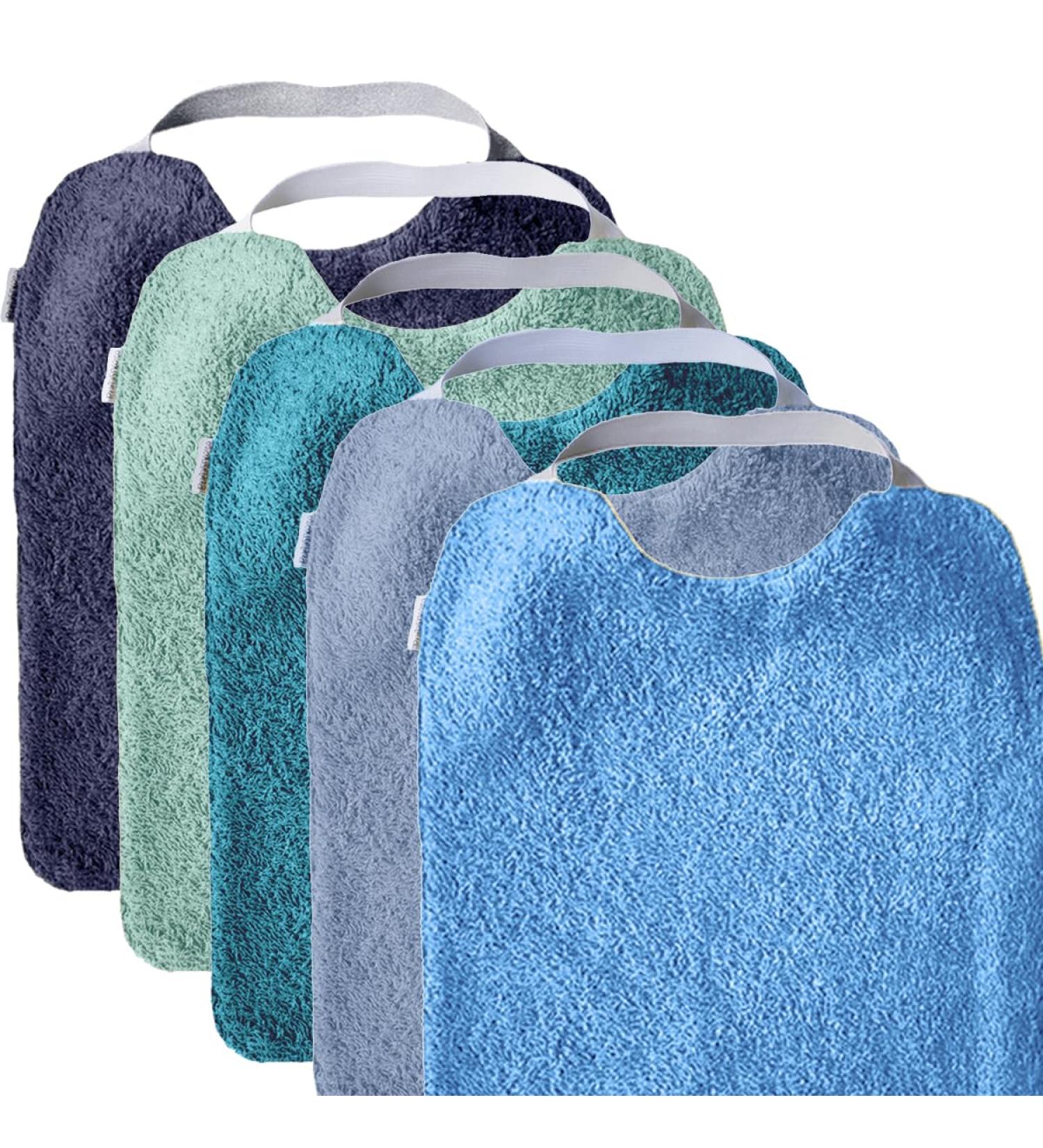 Mimuselina Pack x5 Large Baby Bibs - Waterproof Absorbent & Autonomy Focused - Made in Europe - Buy Online on SooperMarket.com