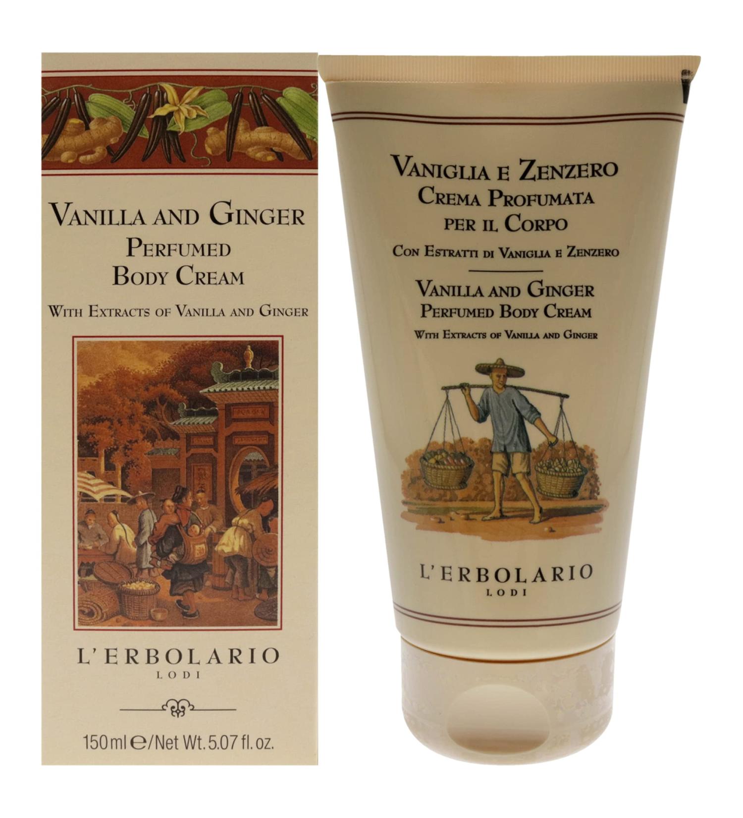 L Erbolario Vanilla and Ginger Perfumed Body Cream - Moisturizing Hydrating Cream for Dry Skin with Ginger and Vanilla Extracts - 5.07 oz - Shop Internationally - Buy Online on SooperMarket.com