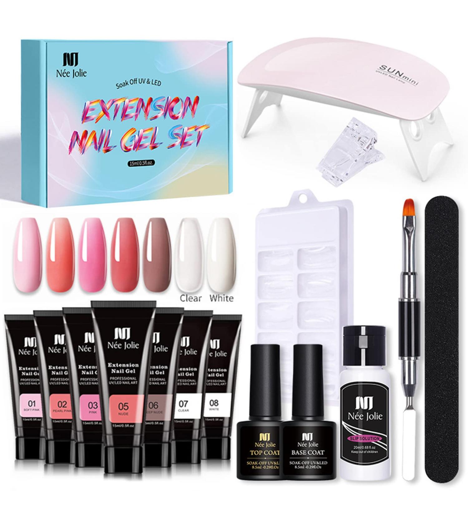 Layhou Gel Extension Nail Kit Polygel Nail Kit Nail Strengthen Gel UV/LED Nail Lamp Nail Dryer Base Coat Top Coat with Nail Brush Nail File Nail Clip Manicure Tools #1 - Buy Online on SooperMarket.com