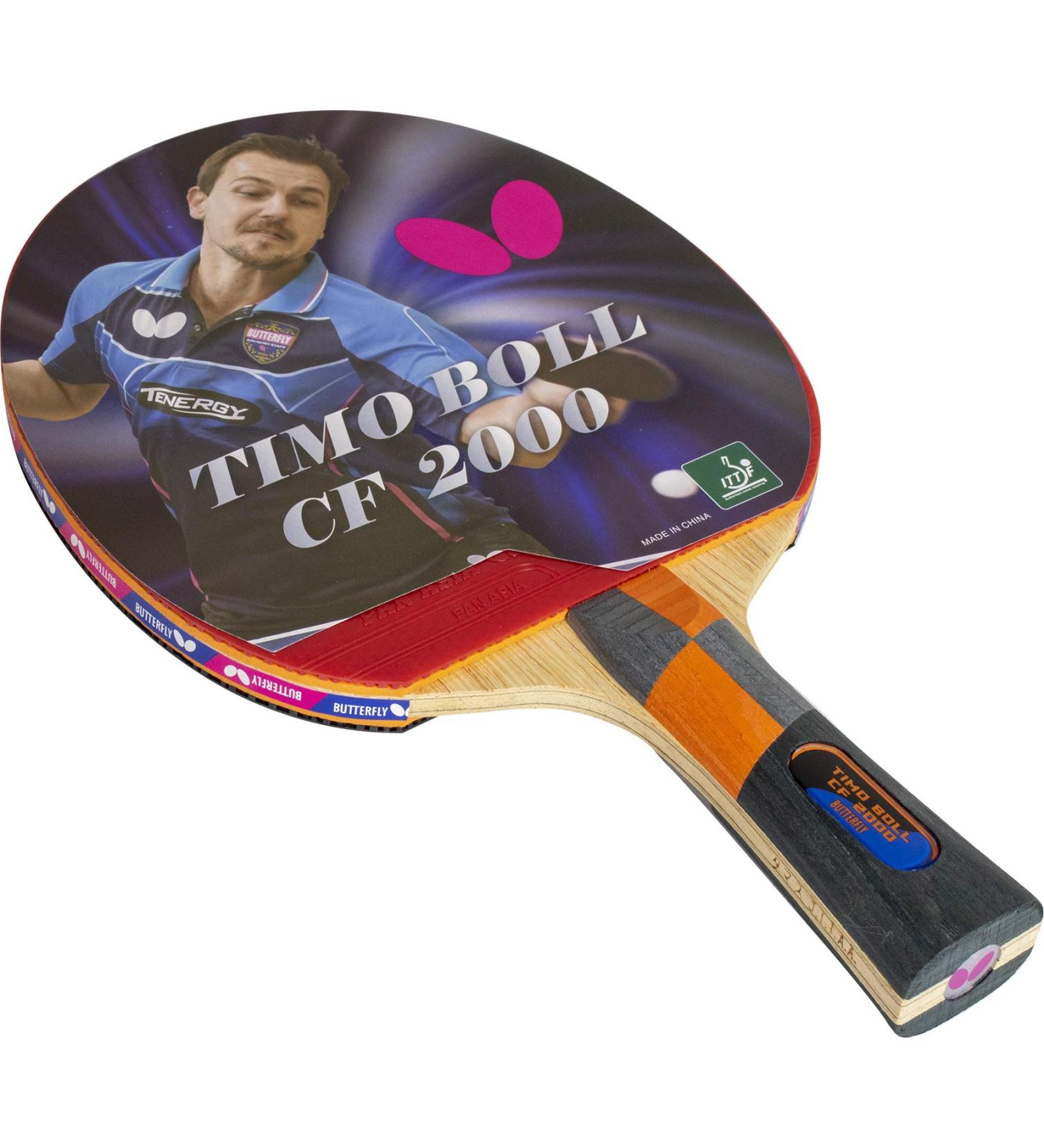 Butterfly Timo Boll Carbon Fiber Ping Pong Paddle | ITTF Approved Professional Table Tennis Racket with Carbon Layers for Power - 2000 Model - Buy Online on SooperMarket.com