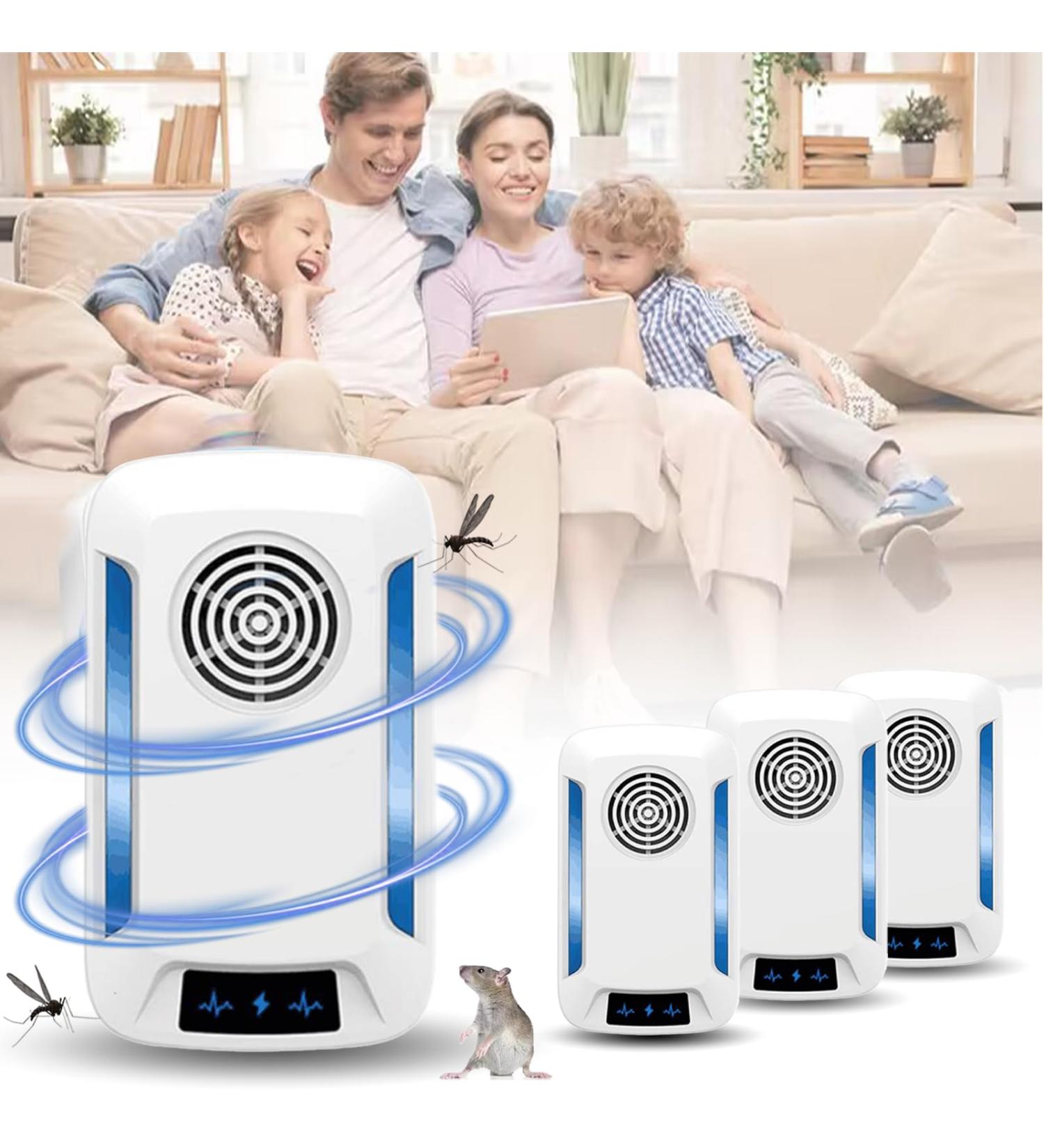 Ultrasound Pest Control - 4-Pack Insect Repeller for Mosquitoes Mice Ants Flies Spiders & Roaches | Effective Electronic Pest Deterrent - Buy Online on SooperMarket.com