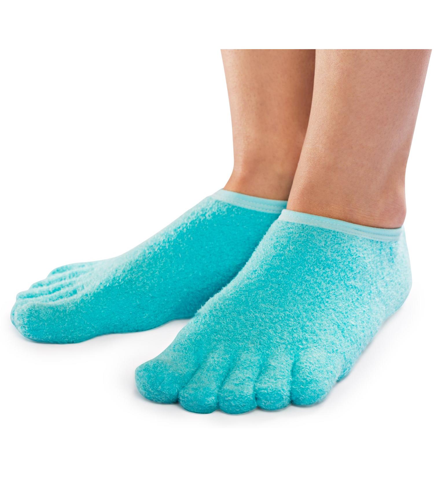 NatraCure 5-Toe Gel Lined Moisturizing Socks with Aloe & Shea | Hydrating Spa Socks for Soft Feet - Men & Women | Large - Buy Online on SooperMarket.com