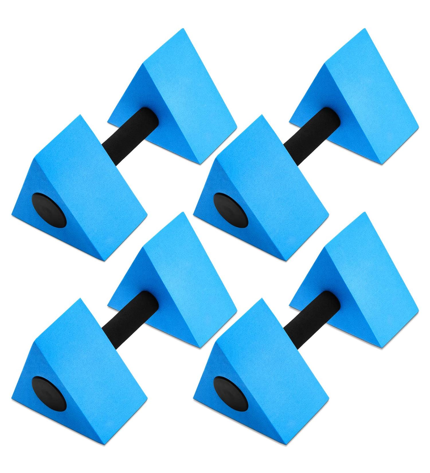 4 Pcs Triangular Aquatic Exercise Dumbbells Set - Blue EVA Foam Water Weights for Pool Exercise - Resistant Water Aerobics Equipment - Buy Online on SooperMarket.com