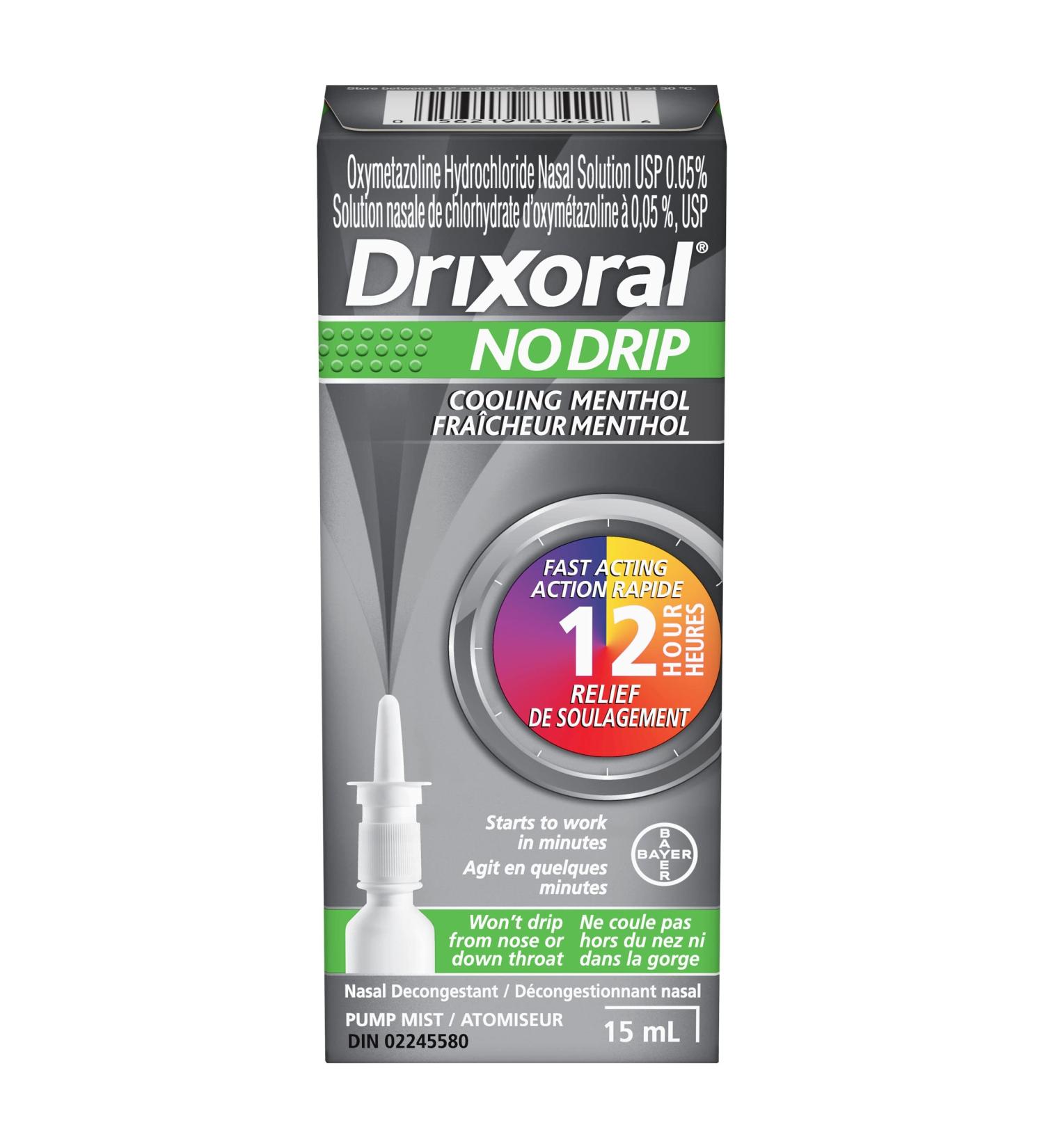 Drixoral No Drip Cool Menthol Spray Cooling Sensation with 12 Hour Relief 15ml - Buy Online on SooperMarket.com