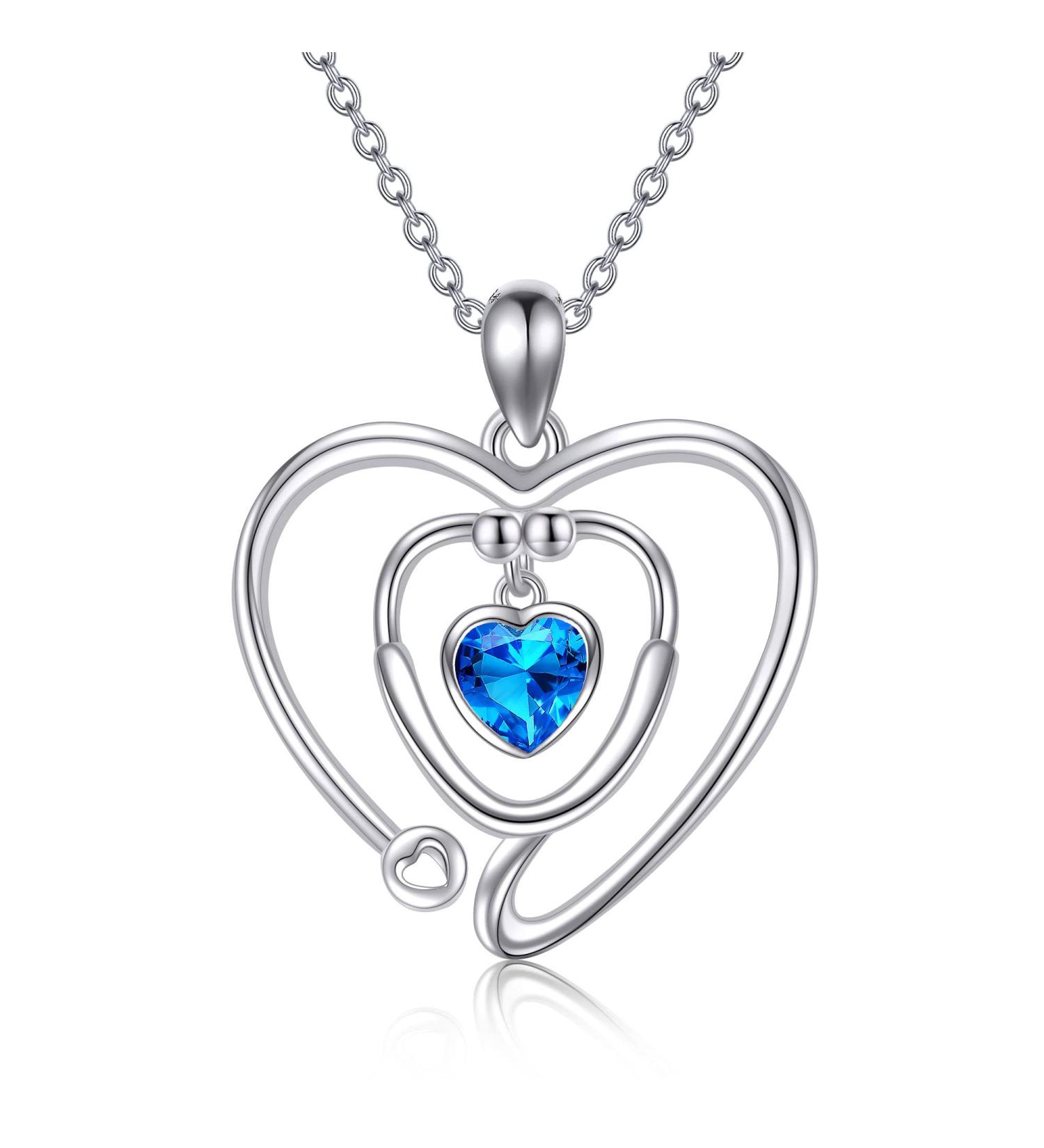 Stethoscope Necklace in Sterling Silver | Perfect Nurse & Doctor Gifts | Medical Jewelry for Women - Buy Online on SooperMarket.com