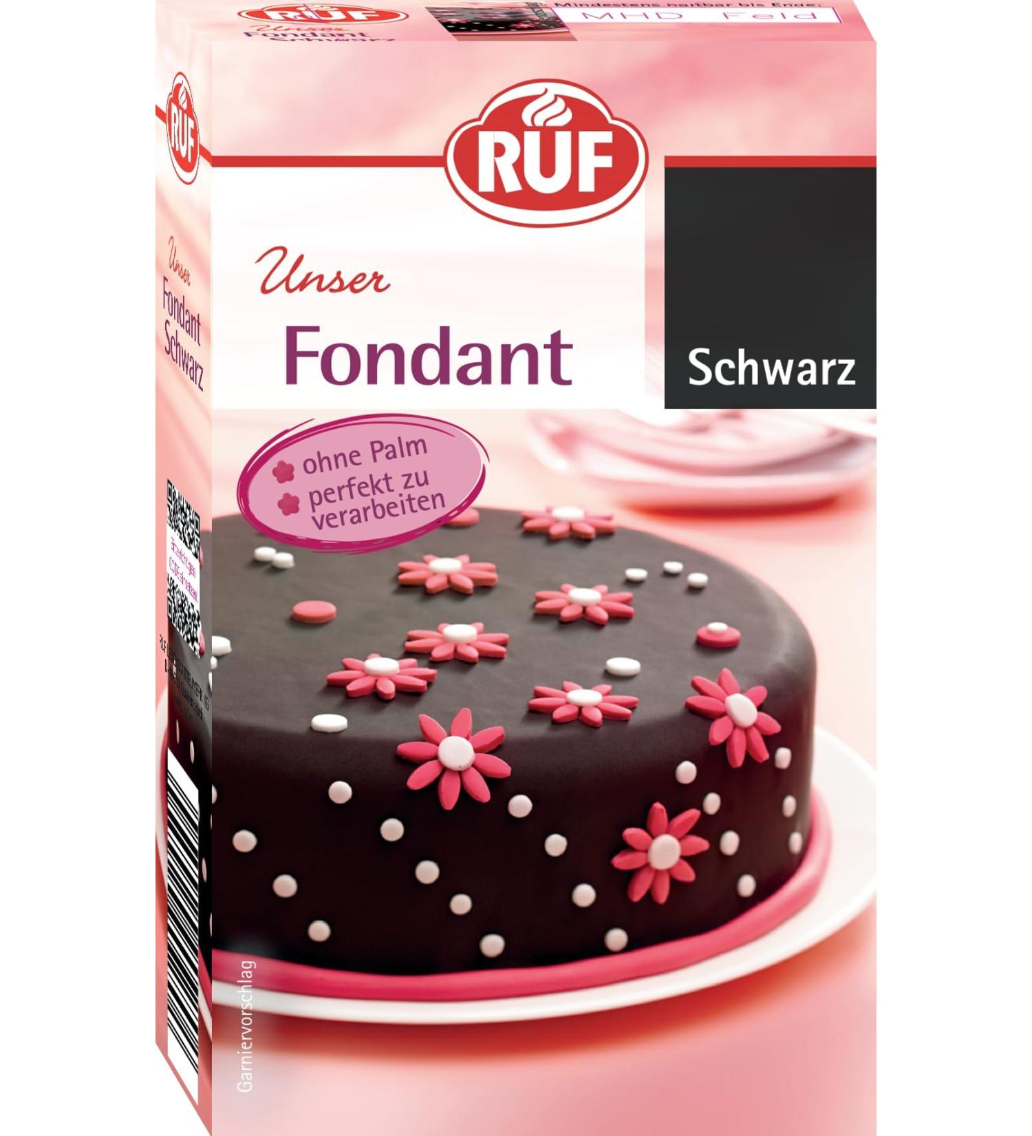 Ruf Fondant Black - Vegan Gluten-Free Modeling Fondant for Figures & Flowers | 250g & 4 Pack | International Shipping - Buy Online on SooperMarket.com