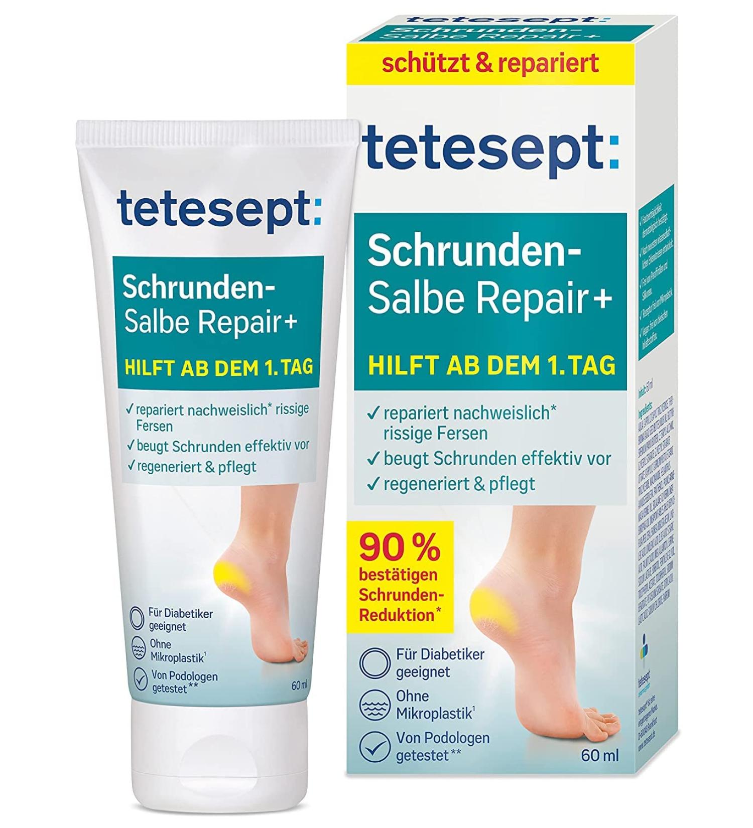 Tetesept Shooting Ointment Repair Foot Cream - Hydro-Lipid Complex Dexpanthenol & Shea Butter for Cracked Skin - 60 ml - Buy Online on SooperMarket.com