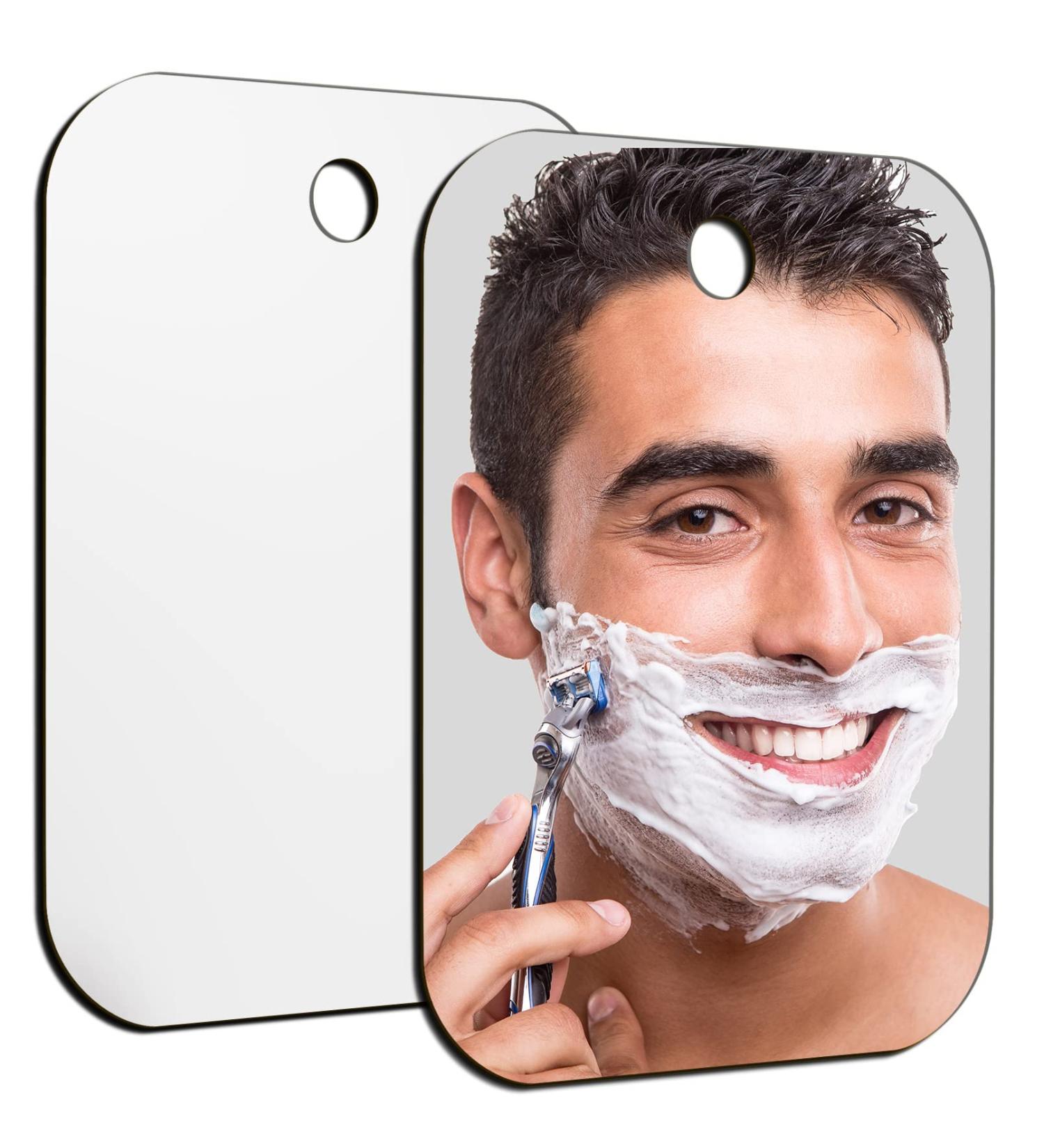 2 Pack Fogless Shower Mirrors for Shaving - Portable, Unbreakable, Anti-Fog, Wall/Camping Hanging - 8x6 Medium Size - Ideal for Travel, Bathroom, Locker - Makeup, Shave - Buy Online on SooperMarket.com
