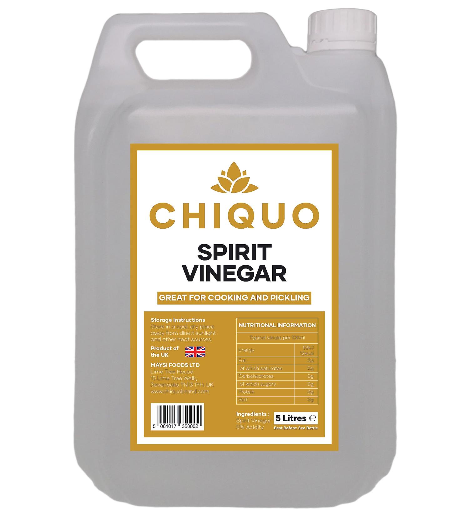 Chiquo White Spirit Vinegar 5 Litres - Multi-Purpose - Suitable for Cooking | Pickling | Marinating | Cleaning | Baking 5.00 l (Pack of 1) - Buy Online on SooperMarket.com