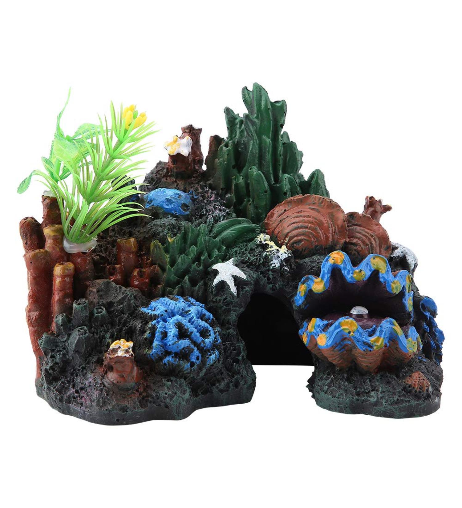 Aquarium Coral Rock Decoration Coral Reef Ornament Vivid Artificial Resin Coral Cave Environments Ornaments Aquarium Fish Tank Resin Decorations - Buy Online on SooperMarket.com