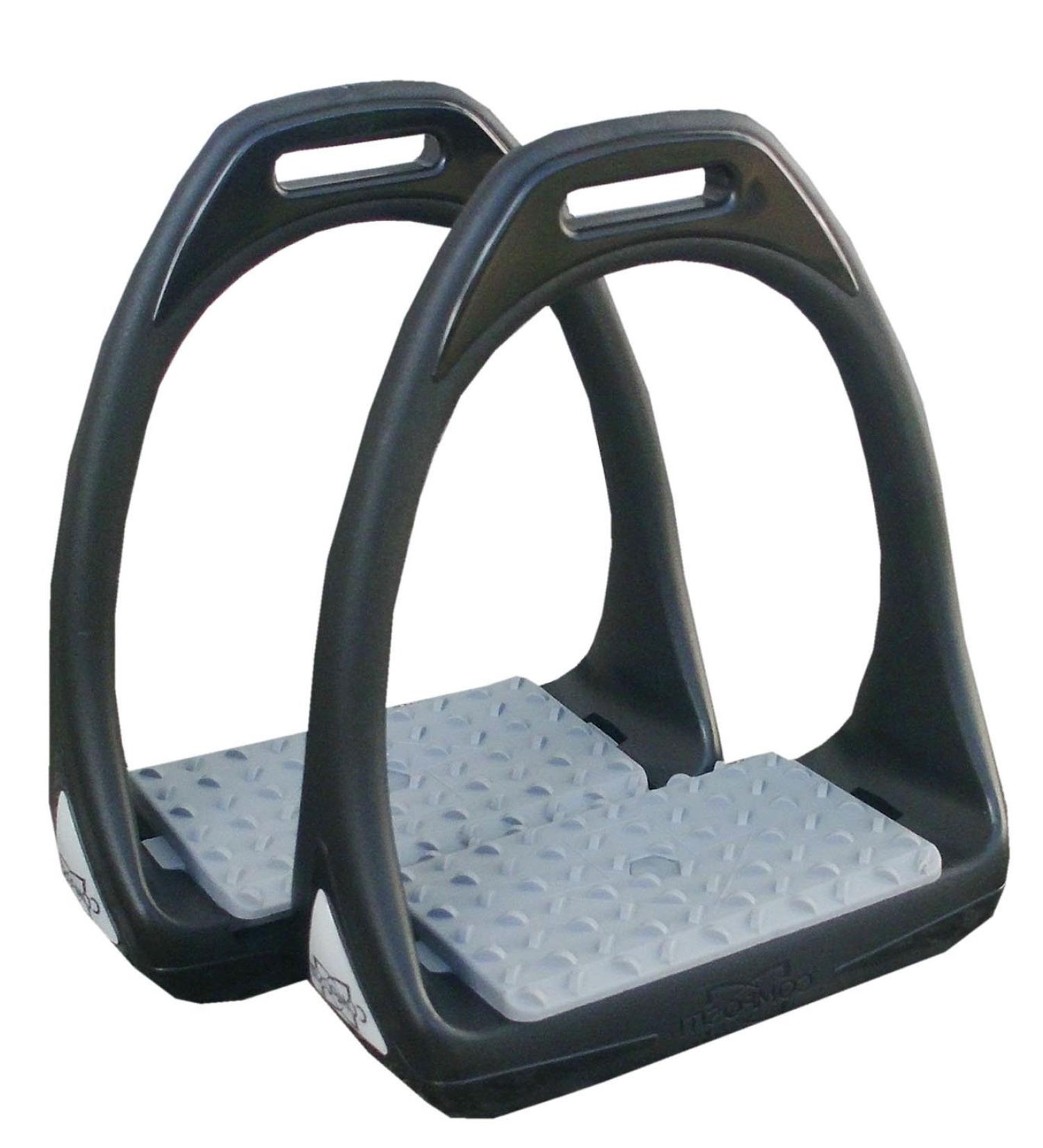 Compositi Reflex Plastic Stirrups - Flexible Wide Tread Black/Grey - Perfect for Comfort & Performance - Buy Online on SooperMarket.com