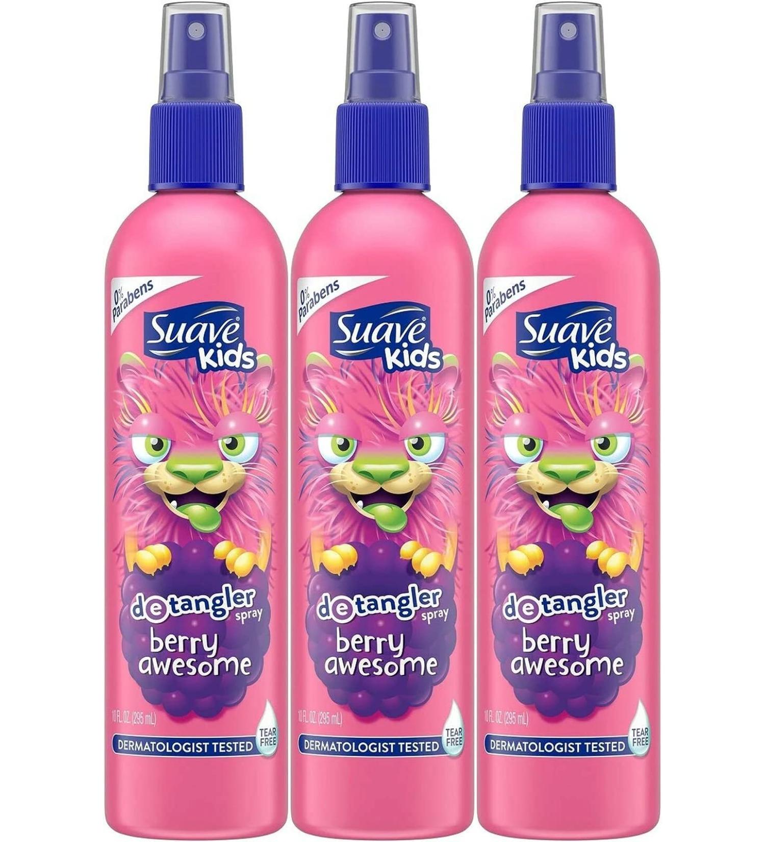 Suave Kids Detangler Spray, Berry Awesome, 10 Fluid Ounce (Pack of 3)