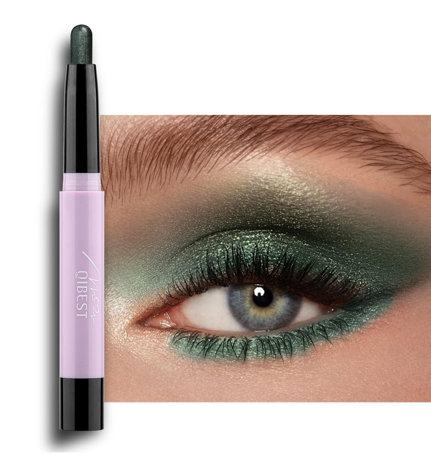 DELISOUL Cream Eyeshadow Matte & Shimmer Eye Brightener Stick - Waterproof, Long Lasting Neutral Green Show Shimmer - Eyeliner Pen & Glitter Pencil Crayon for Buildable Eye Makeup - Buy Online on SooperMarket.com