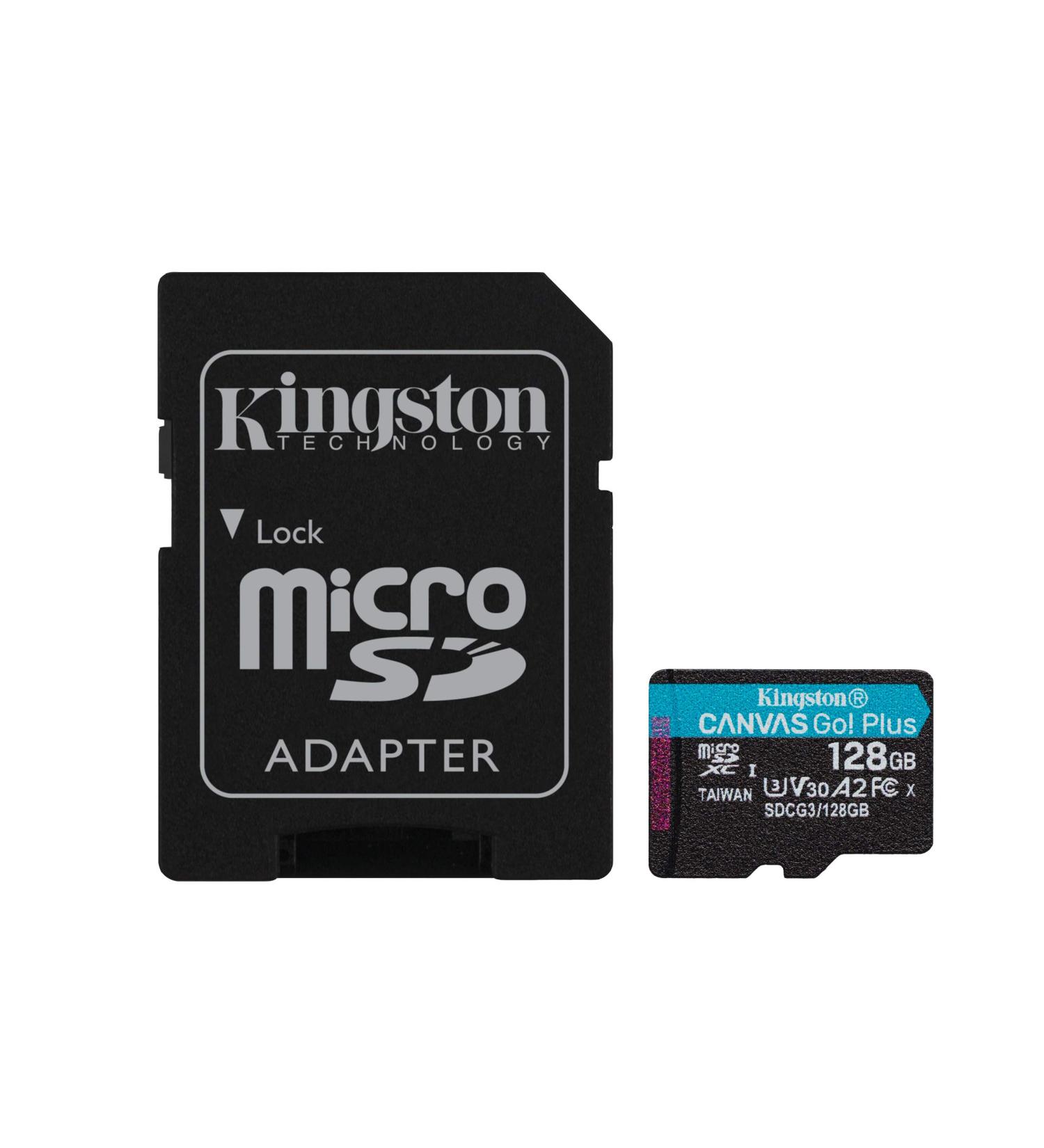 Kingston 128GB microSDXC Canvas Go Plus Memory Card | 170MB/s Read Speed | UHS-I, C10, U3, V30, A2/A1 | Includes Adapter | Fast 128GB microSD Card - Buy Online on SooperMarket.com