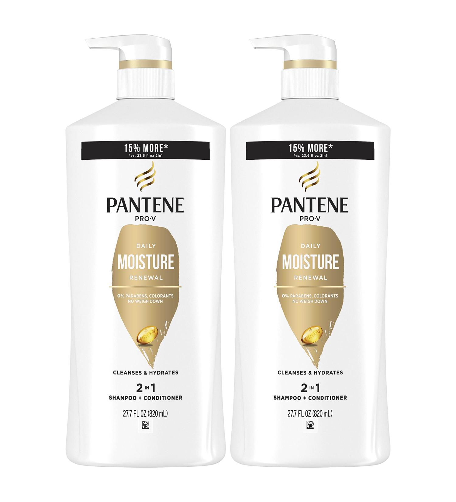 Pantene 2-in-1 Shampoo & Conditioner Twin Pack with Hair Treatment Set - Daily Moisture Renewal for Dry and Color-Treated Hair (Set of 3) - NEW Version - Buy Online on SooperMarket.com
