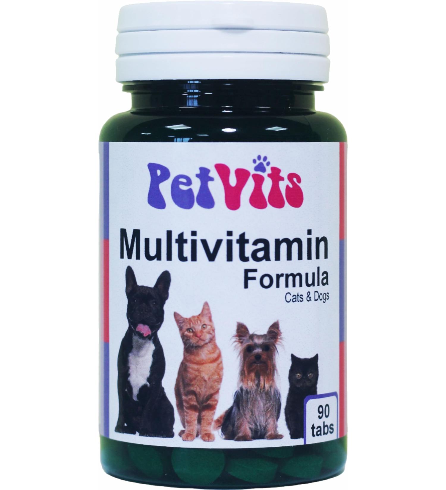 PetVits Multivitamin Formula for Cats & Dogs : Multivitamin General Health Pet Supplement : 90 Tablets in a 99% recycled pot - Buy Online on SooperMarket.com