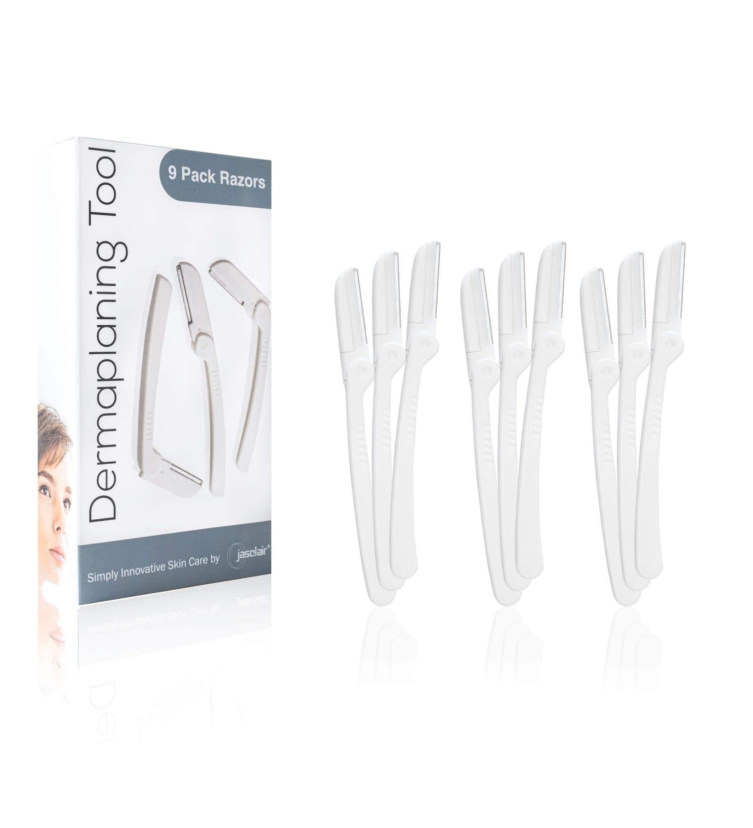 Dermaplaning Tool (9 Count) - Face Razor for Women | Hair Remover Blade for Eyebrows & Peach Fuzz | Exfoliate & Smooth Skin - Pack of 1 - Buy Online on SooperMarket.com