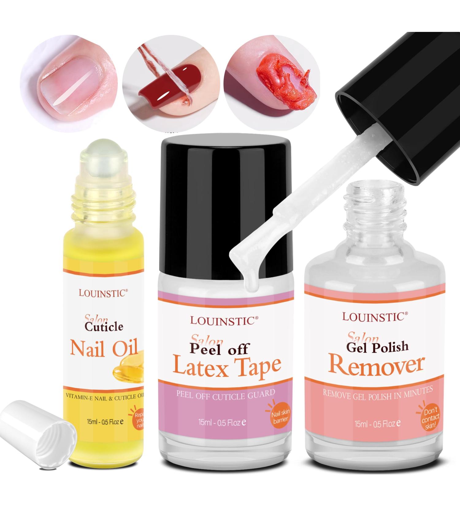 Powerful Gel Polish Remover Kit - Peel Off Latex Tape & Cuticle Oil | No Soaking or Wrapping Needed for Shellac Nails - Buy Online on SooperMarket.com