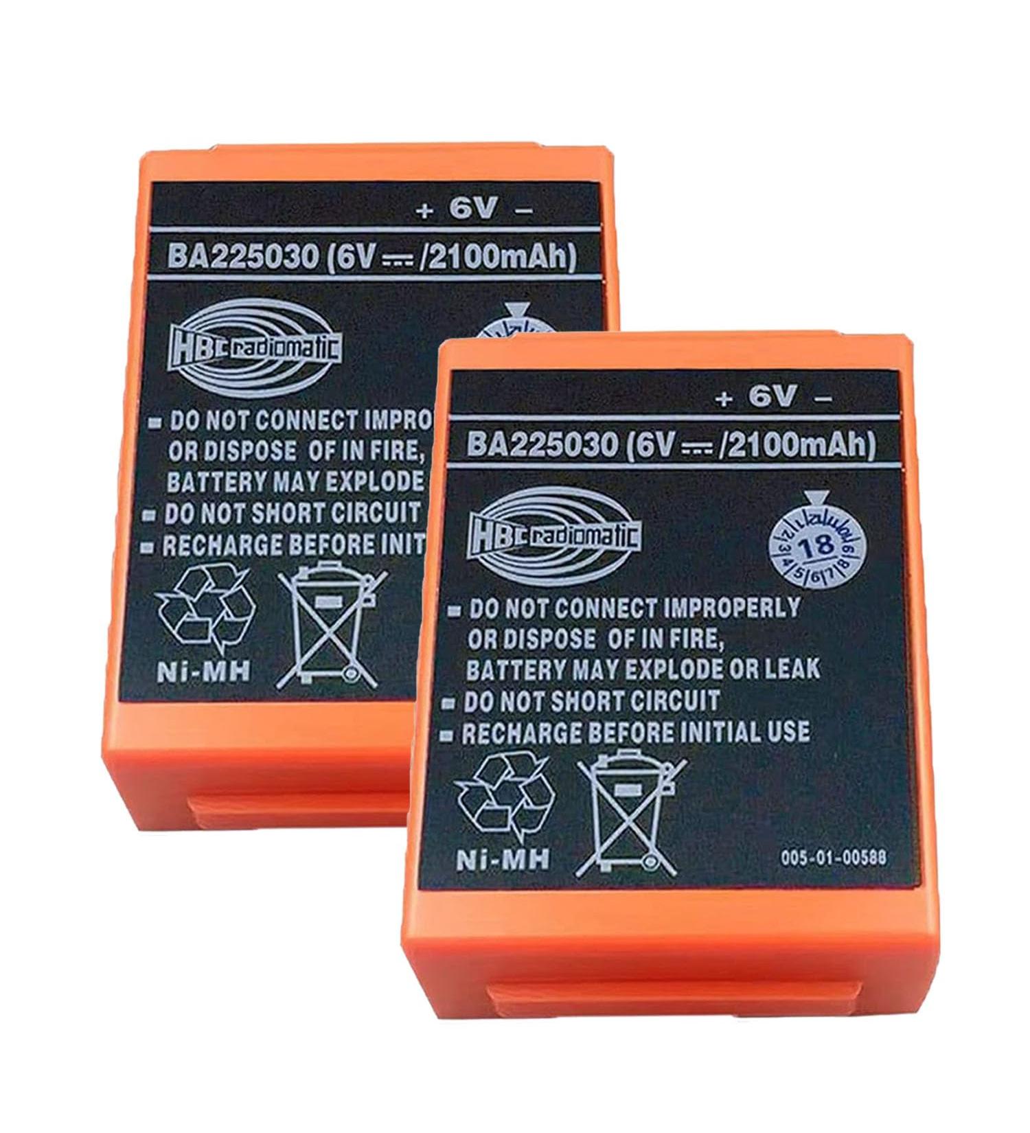 Buy 2 Pack 2100mAh BA225030 6V HBC Radiomatic Rechargeable Battery for Crane Pump Truck Remote Control - Buy Online on SooperMarket.com