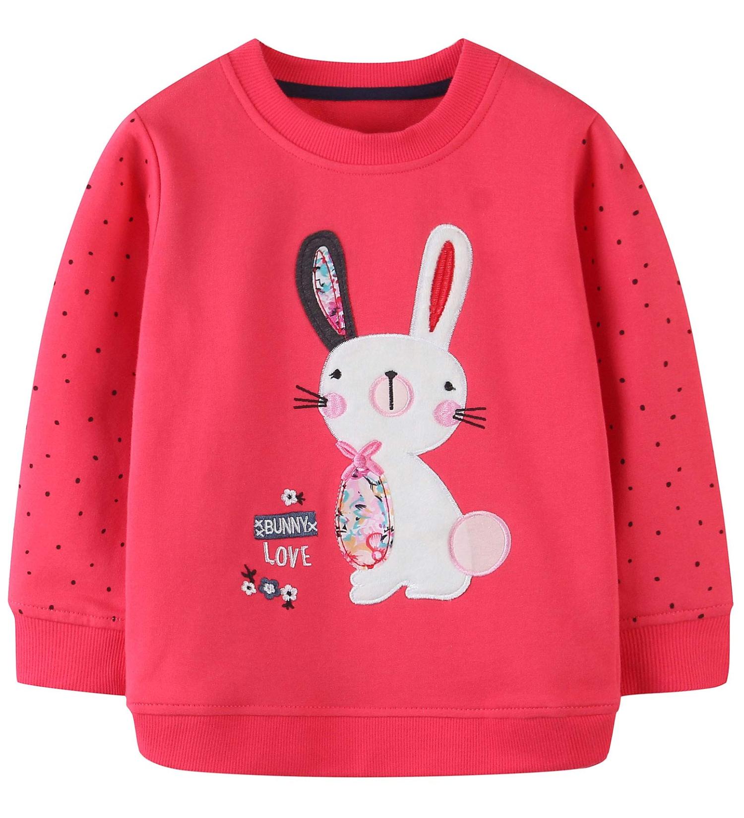 Girls Bunny Sweatshirt - Cotton Casual Jumper for Toddler Age 2-3 Years - Buy Online on SooperMarket.com