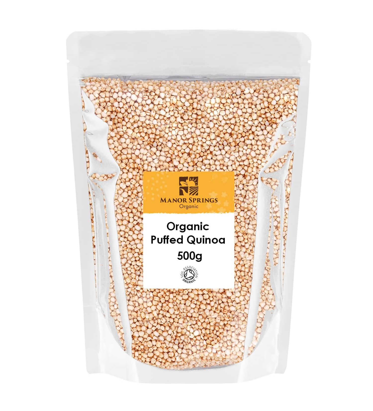 Organic Puffed Quinoa 500g by Manor Springs Organic - Buy Online on SooperMarket.com