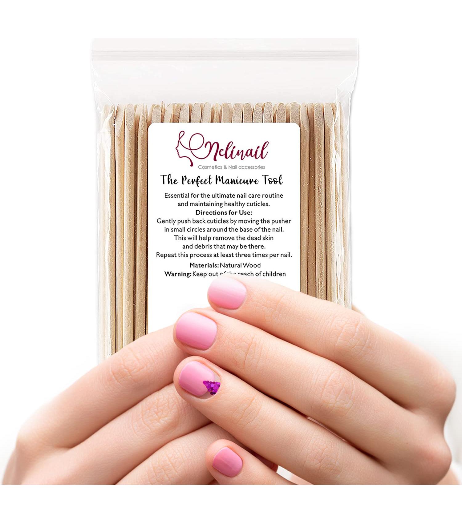 NeliNail 100 Pcs Orange Wooden Cuticle Pusher Sticks - Double-end Cuticle Remover & Manicure Pedicure Tools - Buy Online on SooperMarket.com